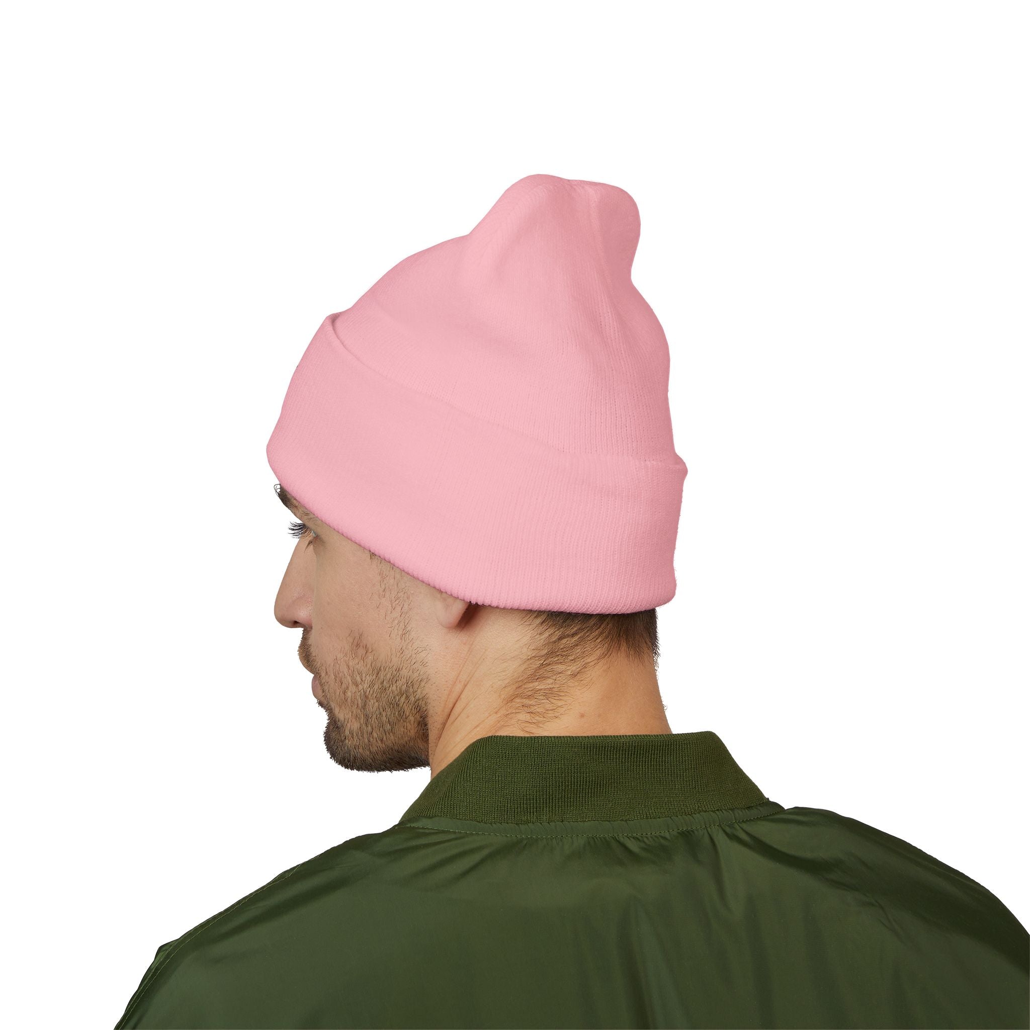 Beanie: Embroidered Colorful Mushroom Beanie — Cute Cuffed Knit Hat