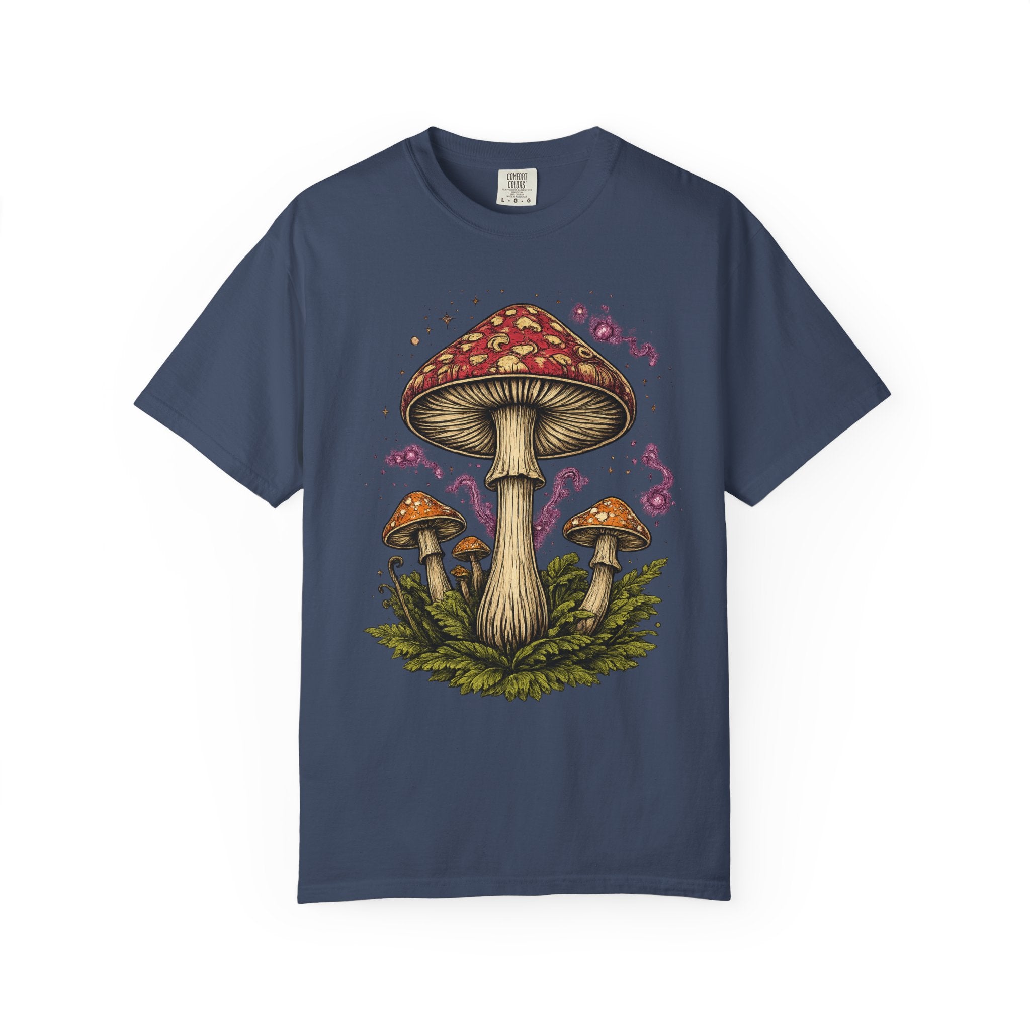 City: Portland Mushroom Graphic T-Shirt — Vintage Forest Amanita Design