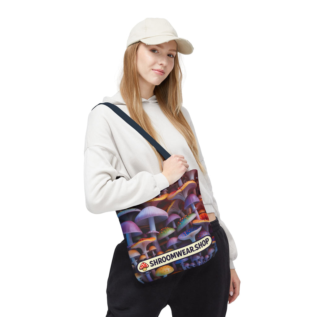 Tote Bag: Psychedelic Mushroom Tote Bag — Colorful Shroom Print Tote