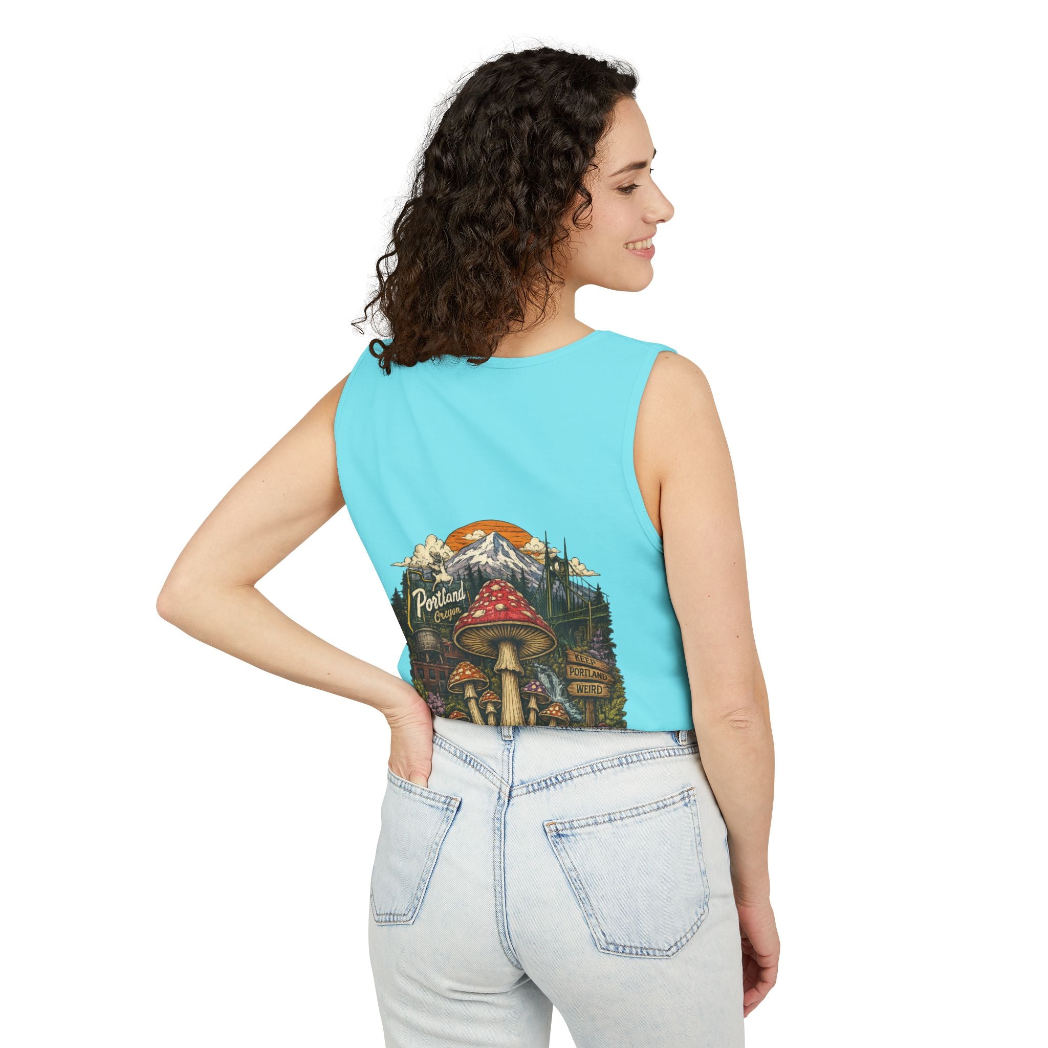 Mushroom Graphic Tank Top — Colorful Psychedelic Fungi Design