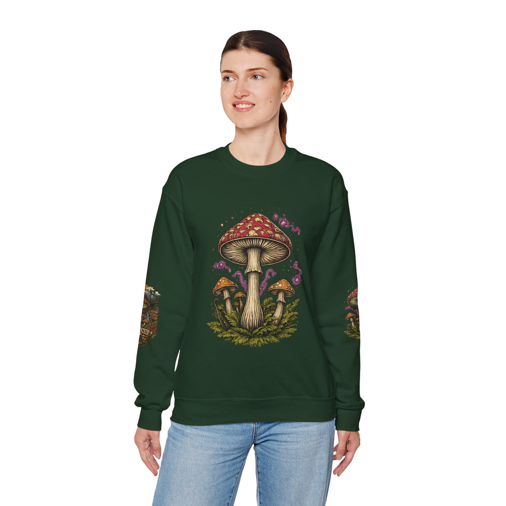 City: Portland Mushroom Crewneck Sweatshirt Vintage Psychedelic Fungi Graphic