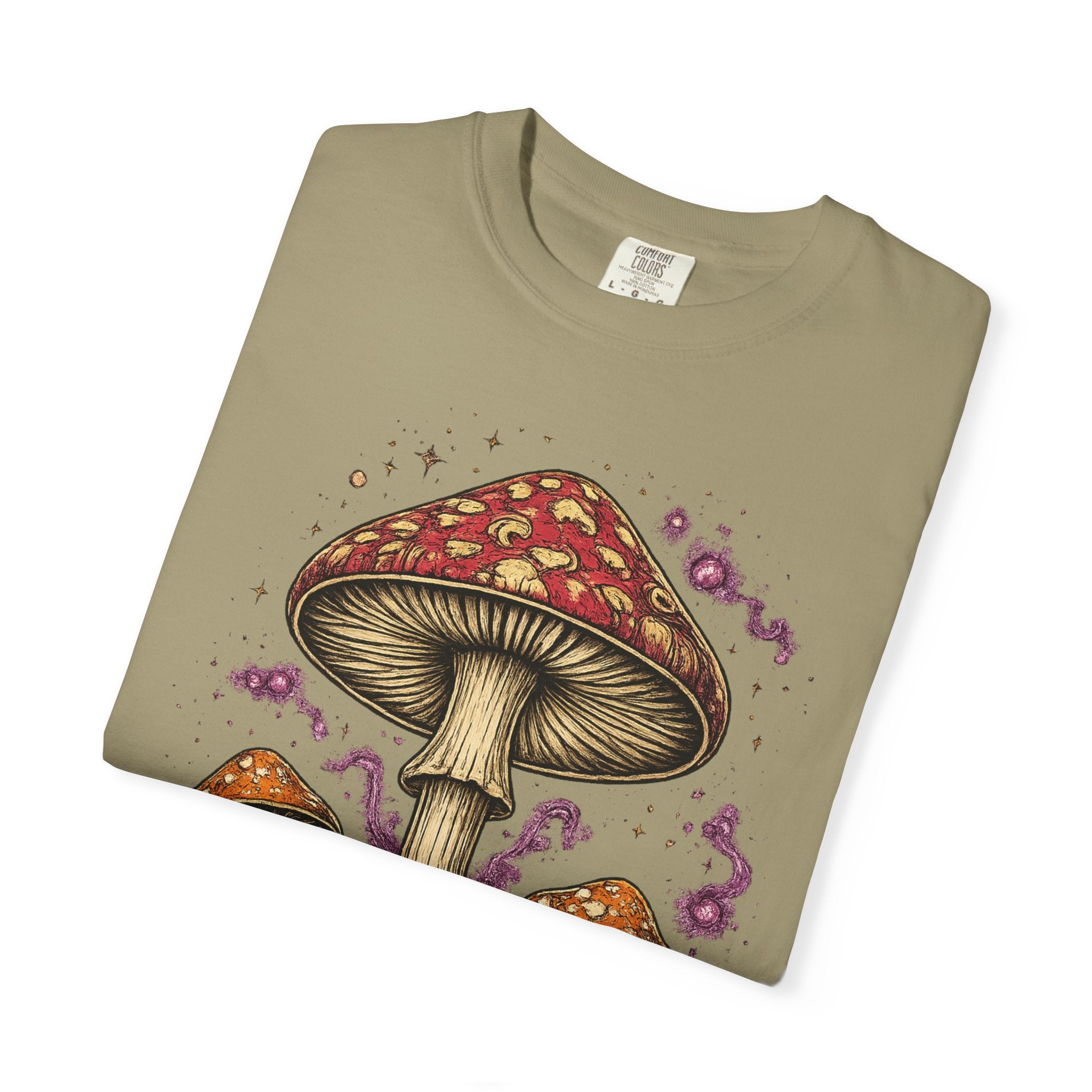 City: Portland Mushroom Graphic T-Shirt — Vintage Forest Amanita Design