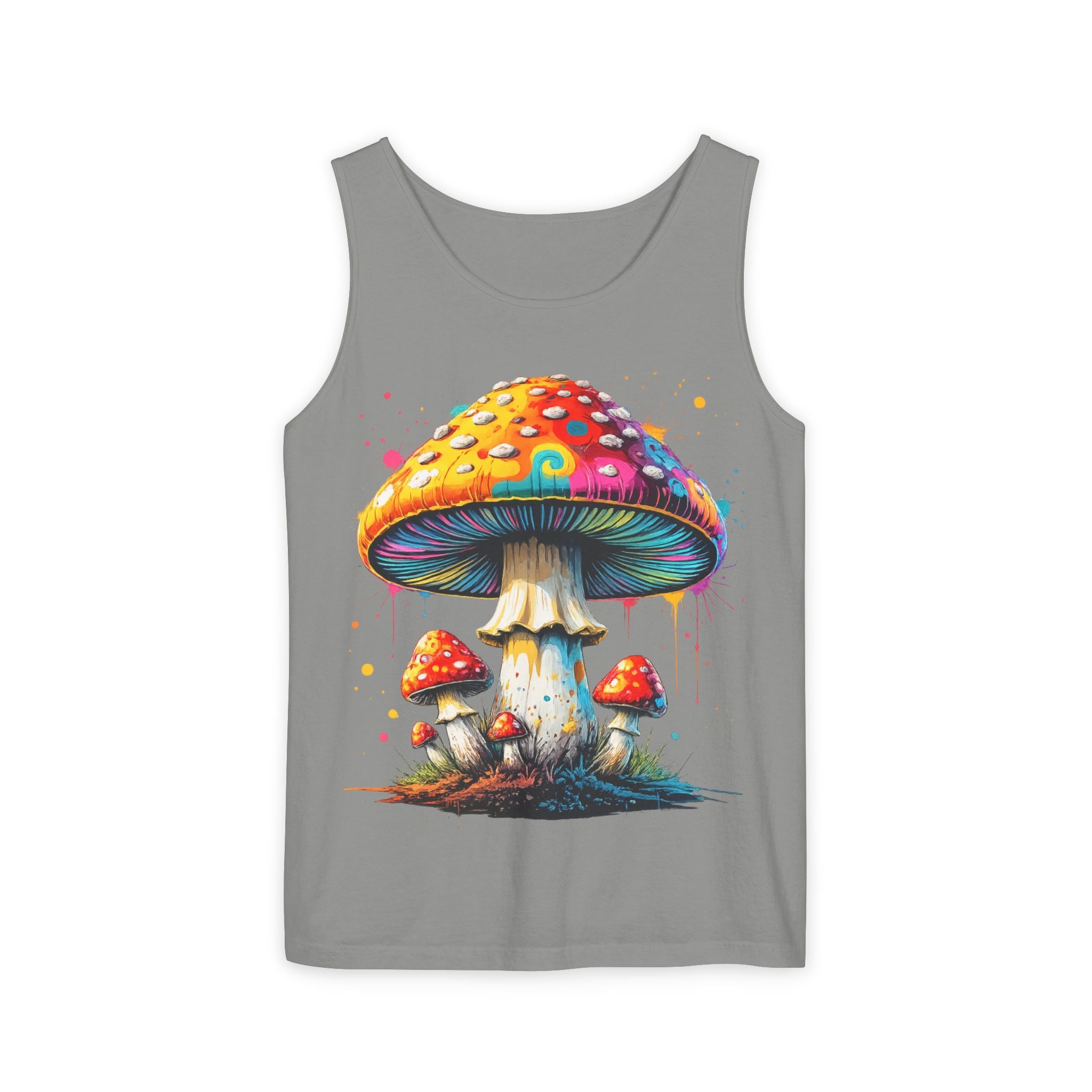 City: Portland Mushroom Graphic Tank Top — Colorful Psychedelic Fungi Design