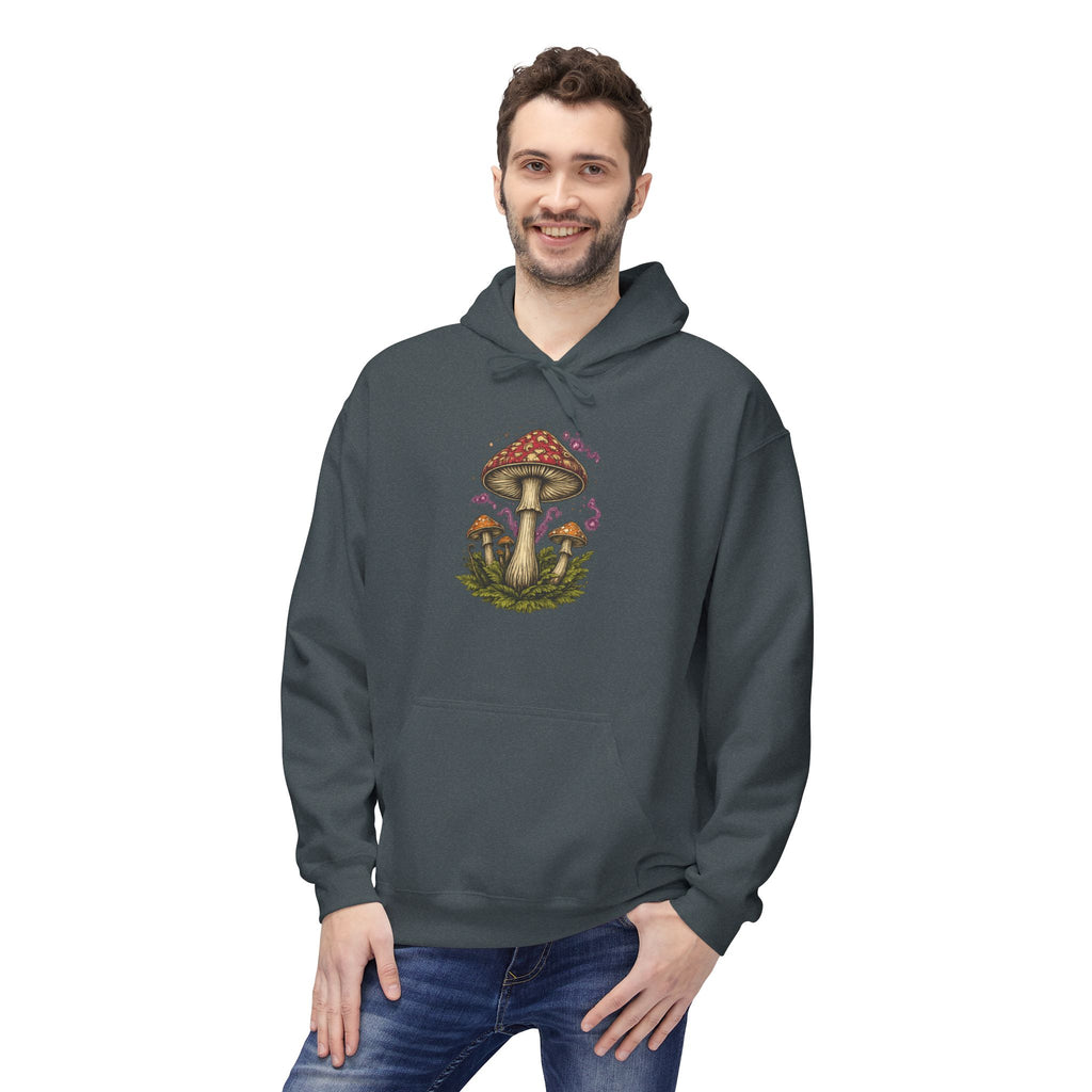 Mushroom Art Hoodie — Botanical Foraging Graphic Pullover