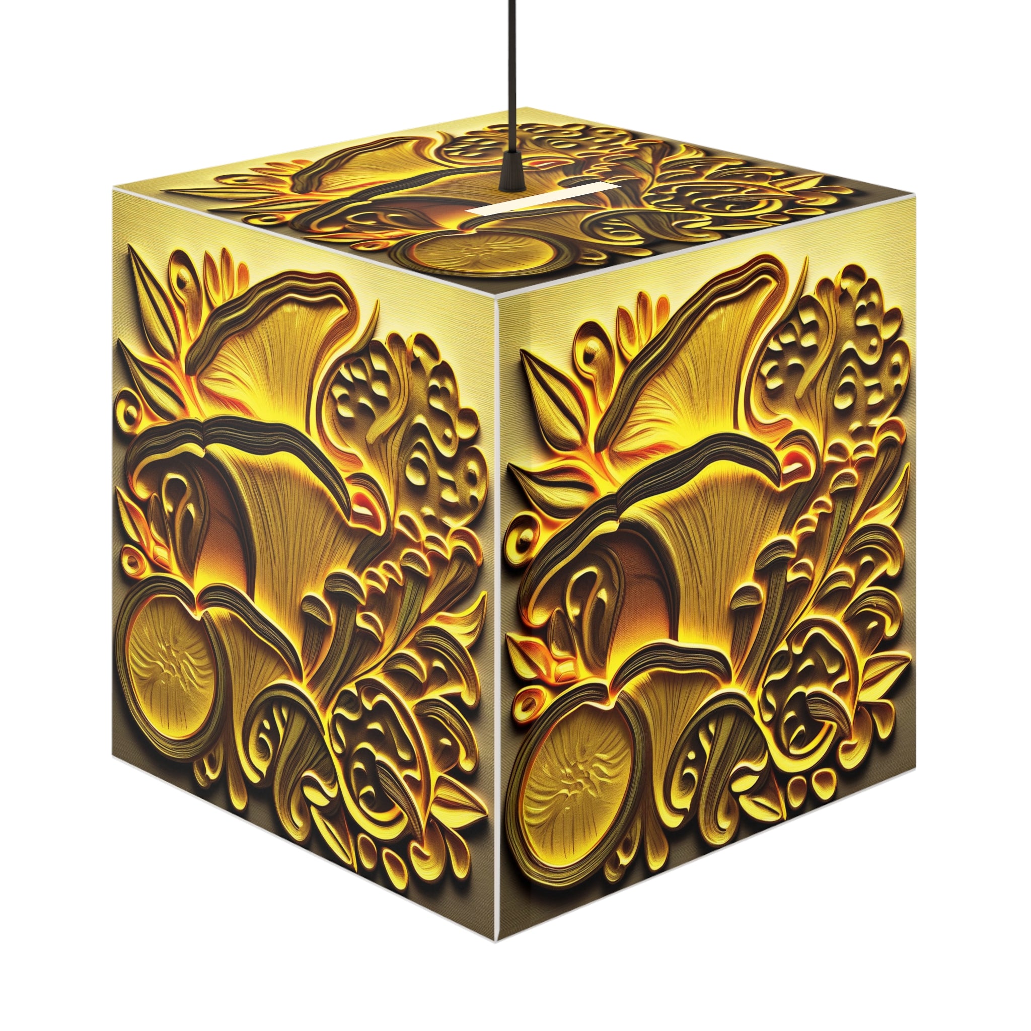 La lámpara Light Cube Champiñón Dorado de diseño personalizado