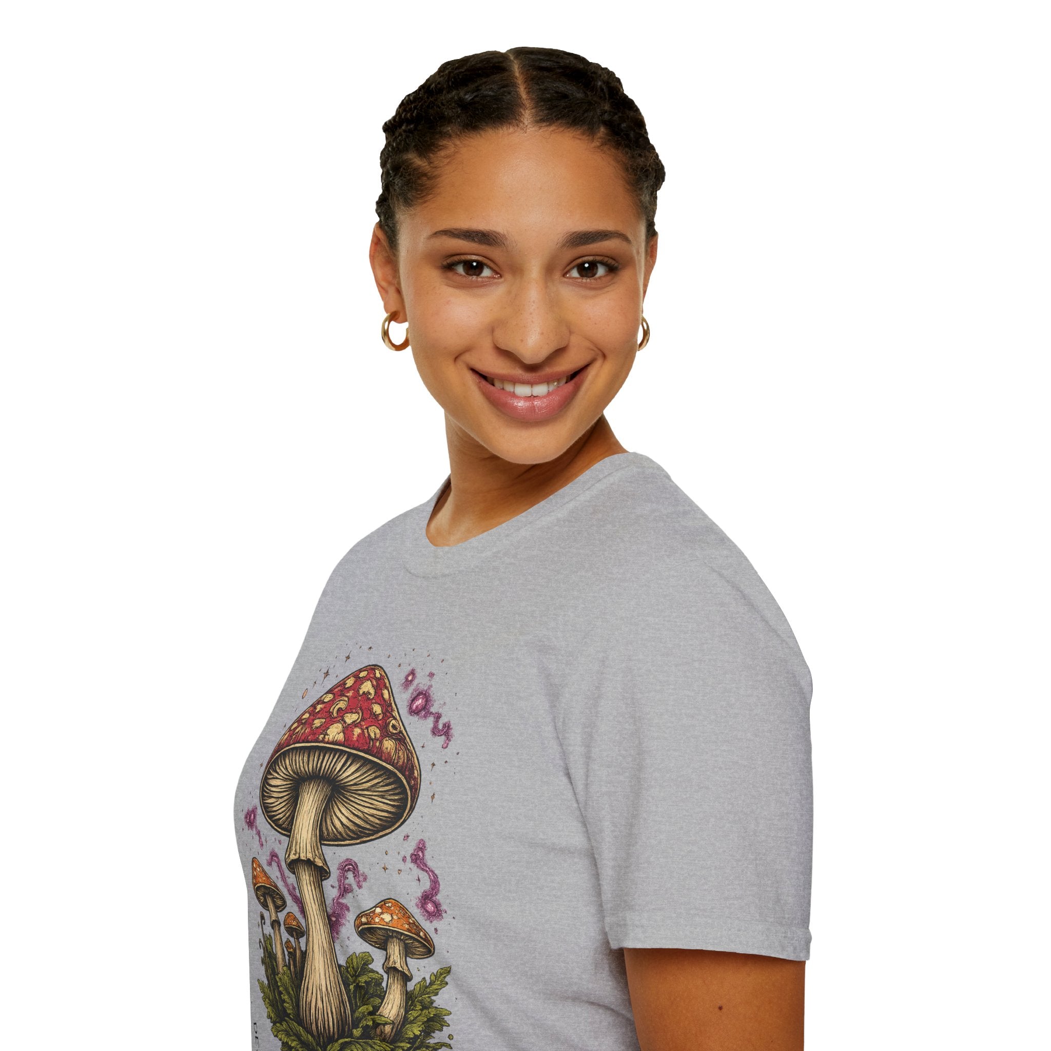 Mushroom Illustration T-Shirt – Vintage Red Toadstool Graphic