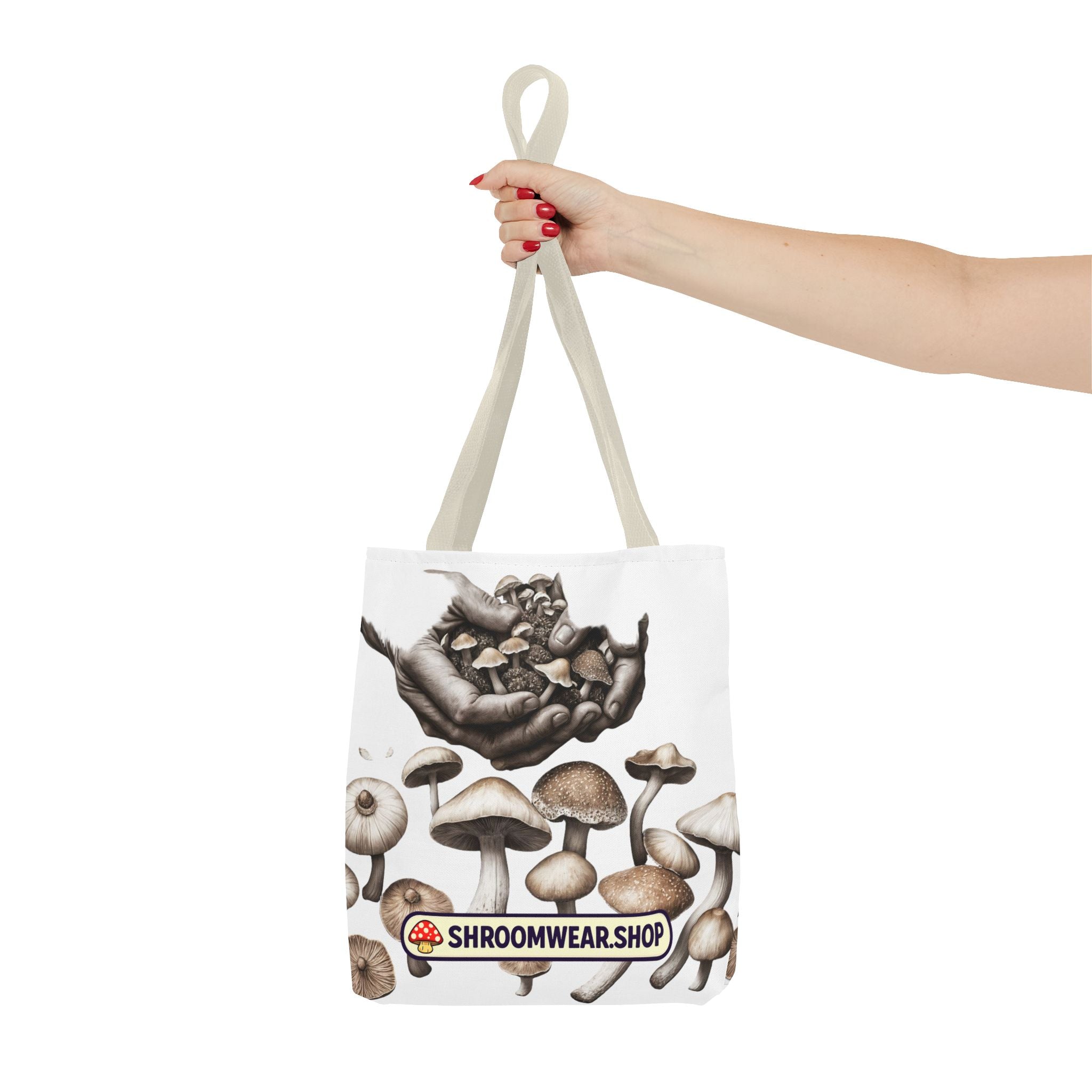 Tote Bag: Mushroom Tote Bag — Hand-Harvested Fungi Illustration Tote
