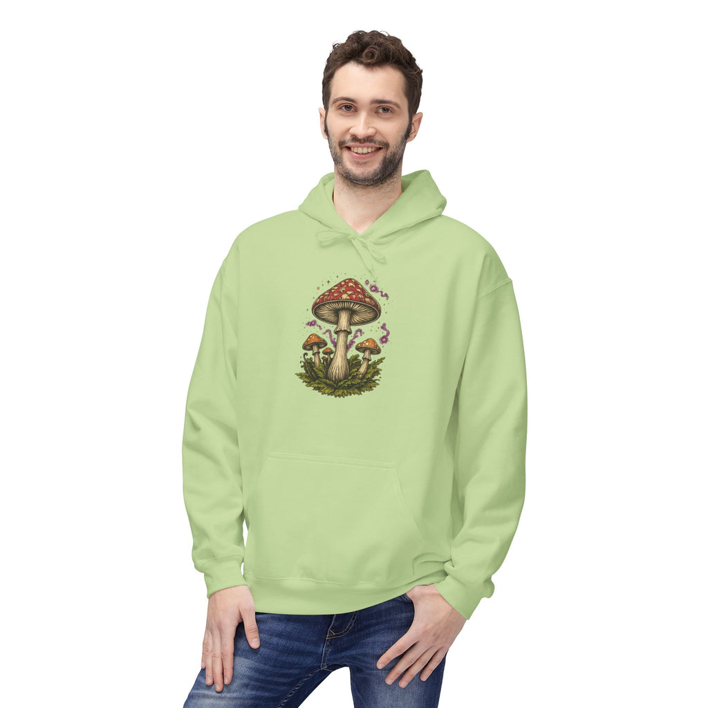 Mushroom Art Hoodie — Botanical Foraging Graphic Pullover