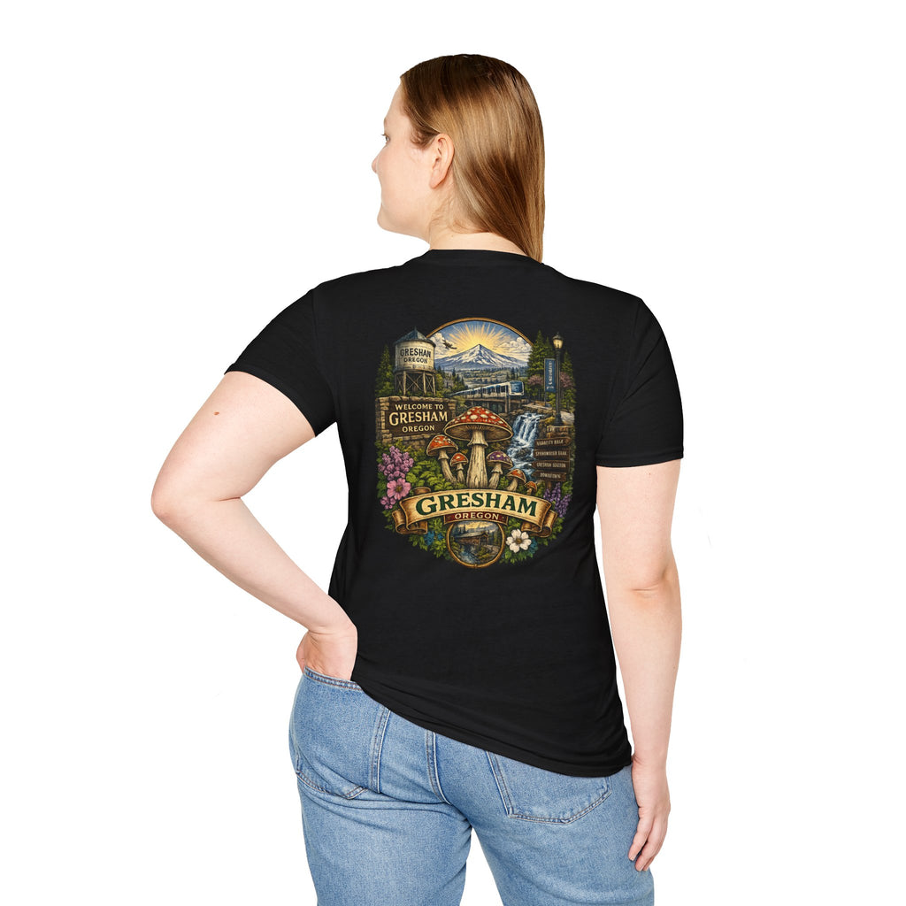 City: Gresham Psychedelic Mushroom Graphic T-Shirt — Red Amanita Illustration