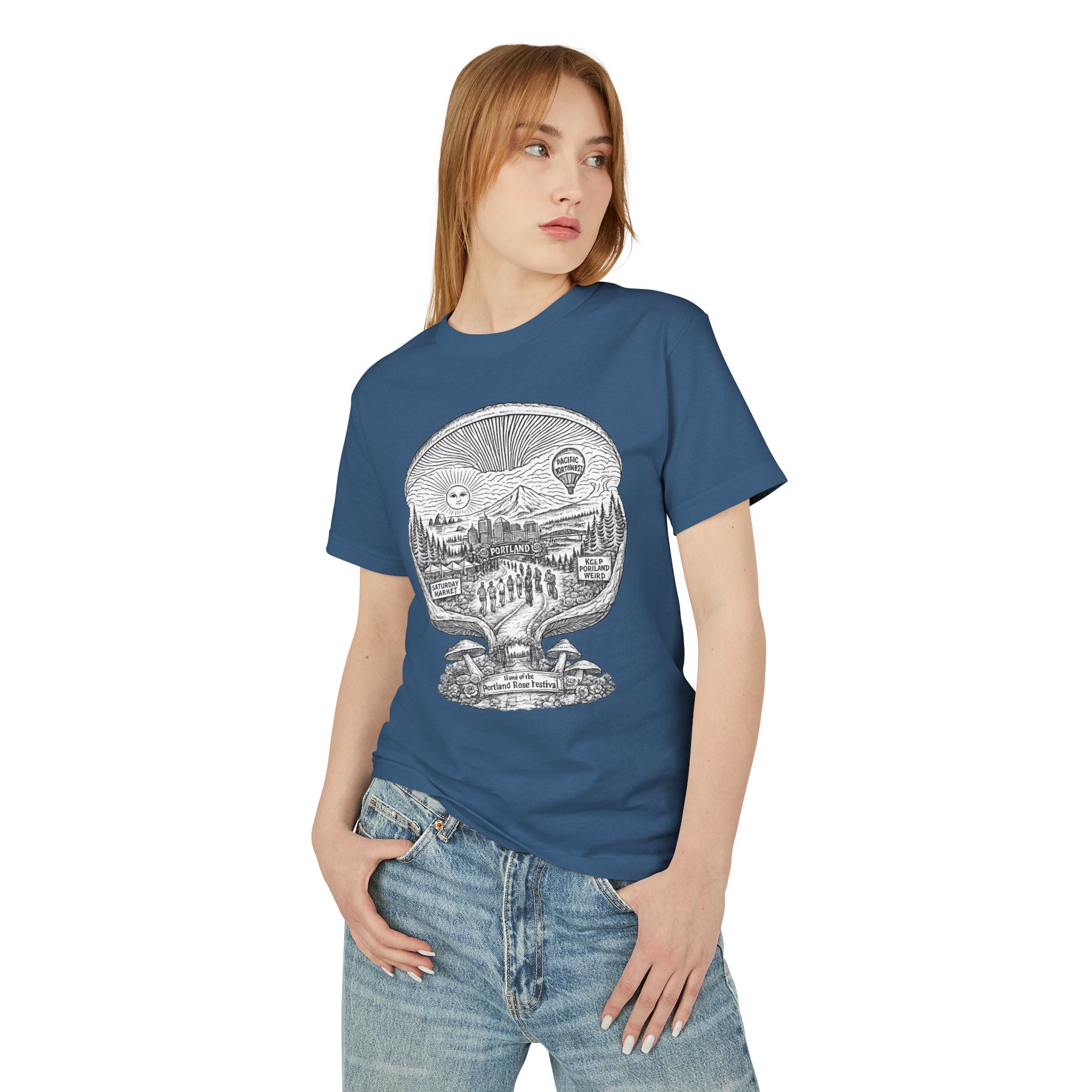 Portland Mushrooms Graphic Tee — Vintage Outdoor Nature T-Shirt