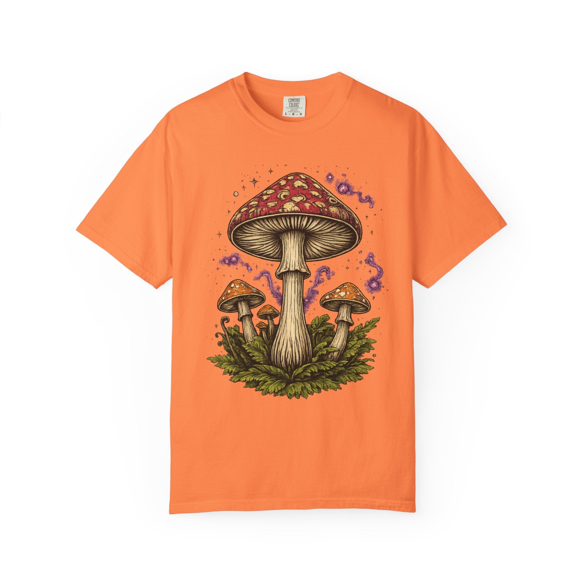City: Portland Mushroom Graphic T-Shirt — Vintage Forest Amanita Design