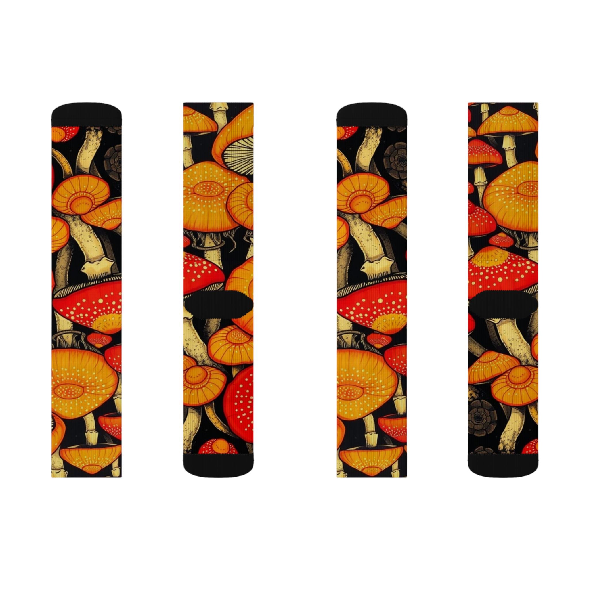 Whimsical Mushroom Socks, Colorful Patterned Socks, Gifts for Nature Lovers, Cozy Everyday Wear, Trendy Sock Collection
