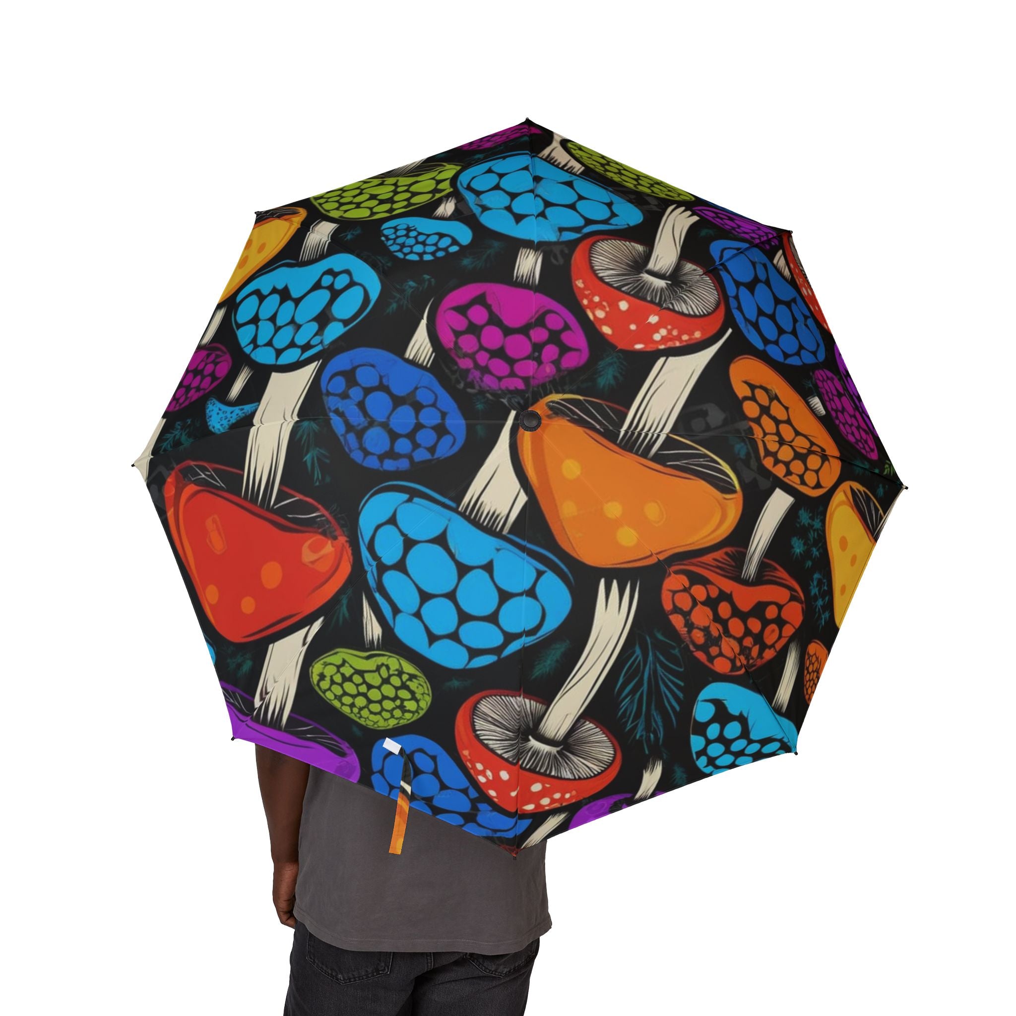 Colorful Mushroom Foldable Umbrella — Semi‑Automatic Compact Rain Parasol