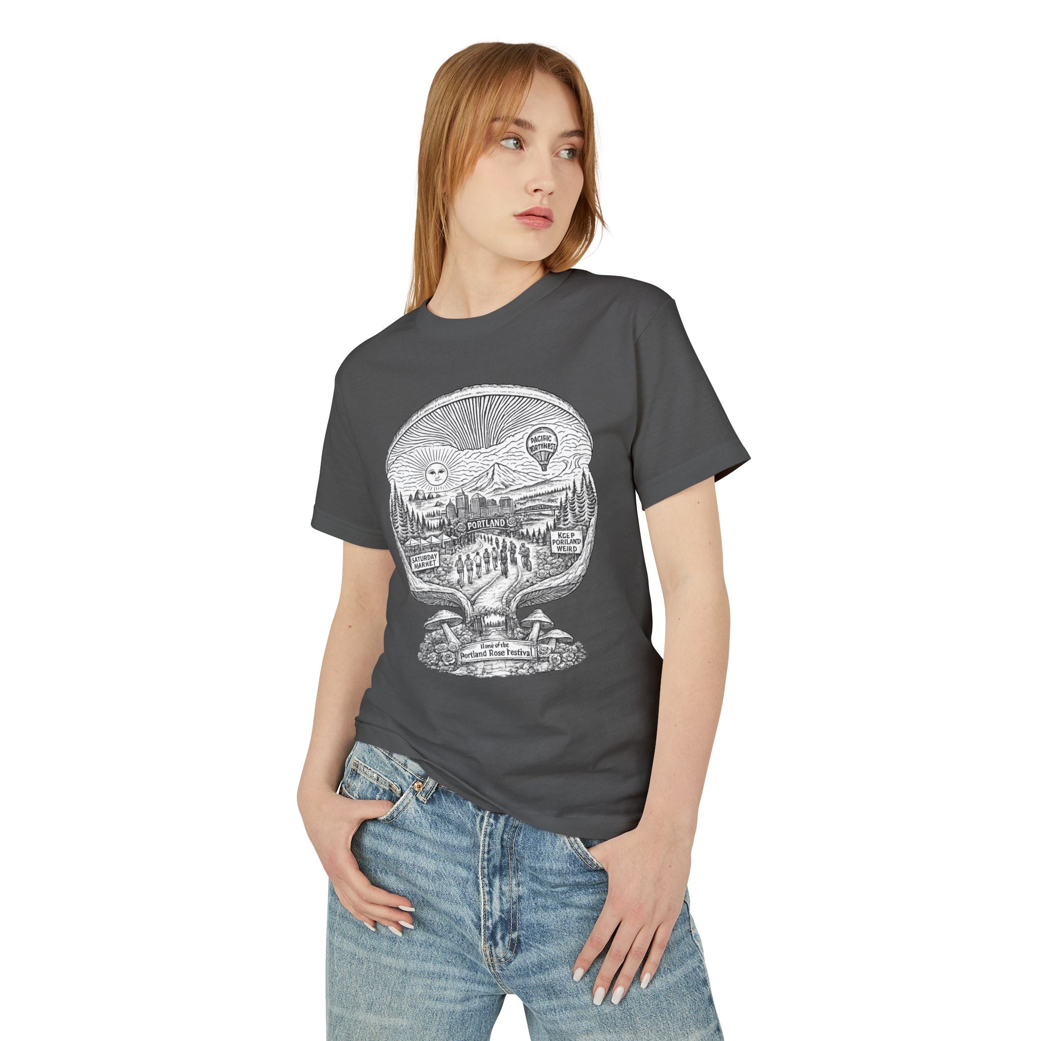 Portland Mushrooms Graphic Tee — Vintage Outdoor Nature T-Shirt