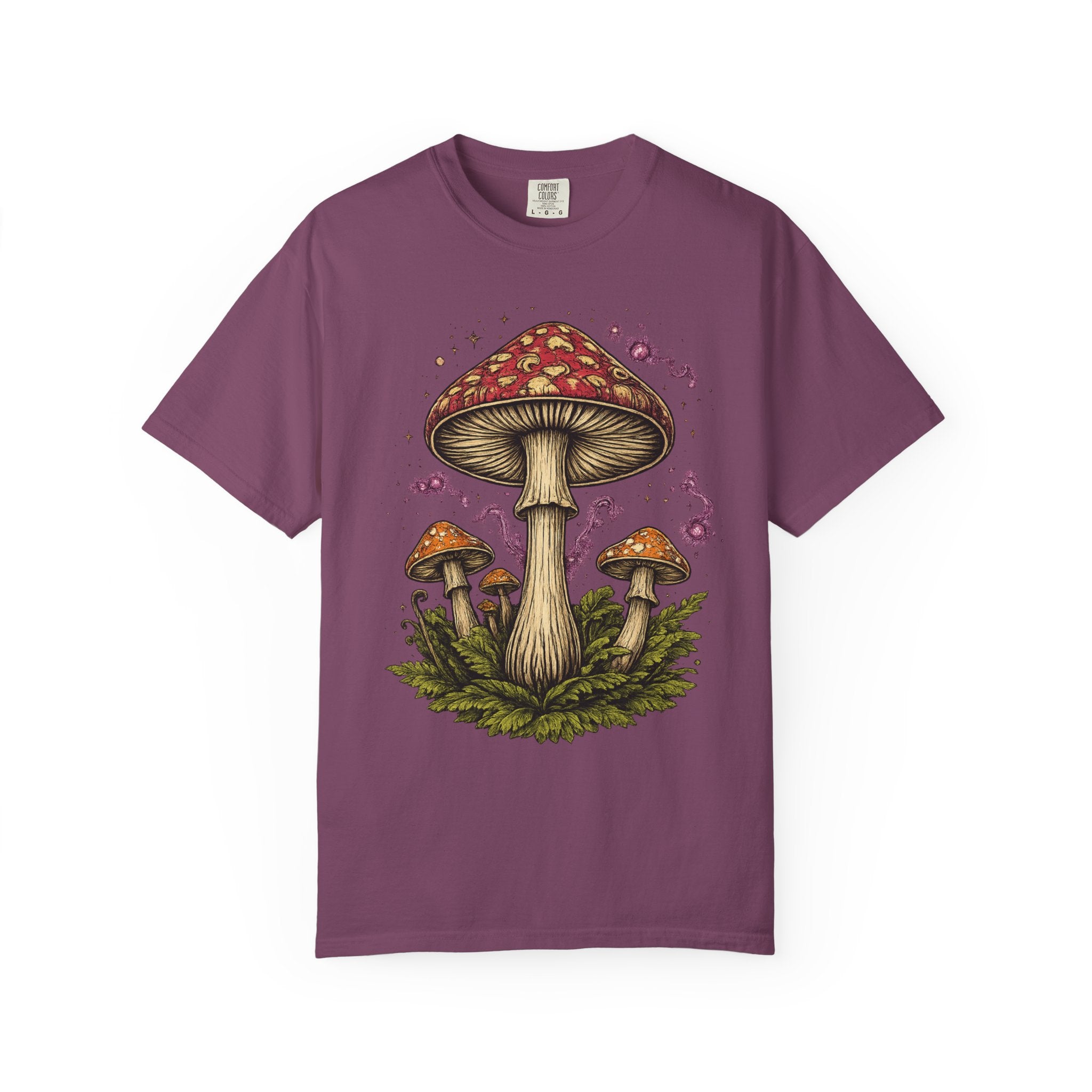 City: Portland Mushroom Graphic T-Shirt — Vintage Forest Amanita Design