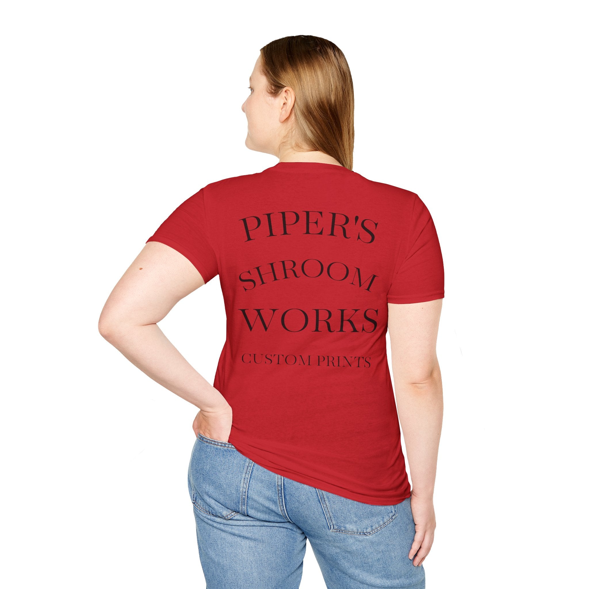Piper's Shroom Works T-Shirt — Rainbow Drip Mushroom Graphic Tee