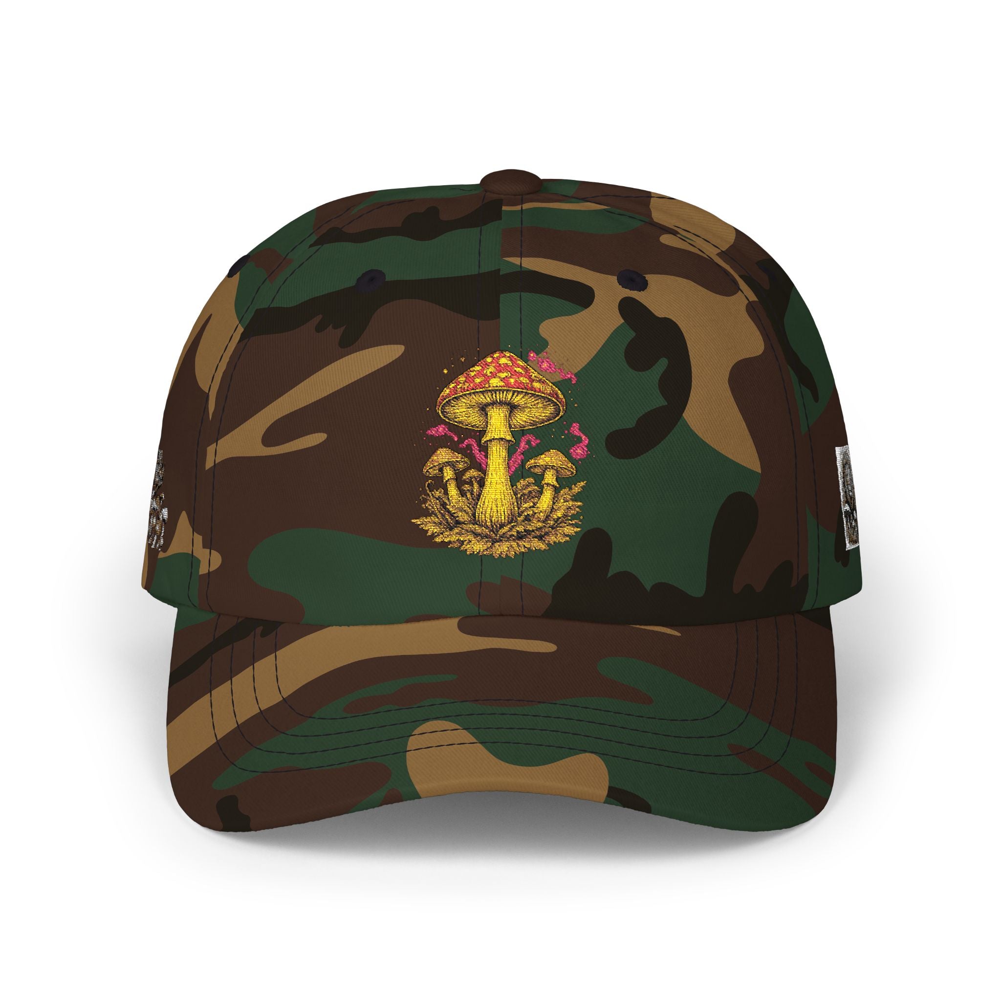 Mushroom Cluster Dad Cap — Psychedelic Nature Embroidered Baseball Hat