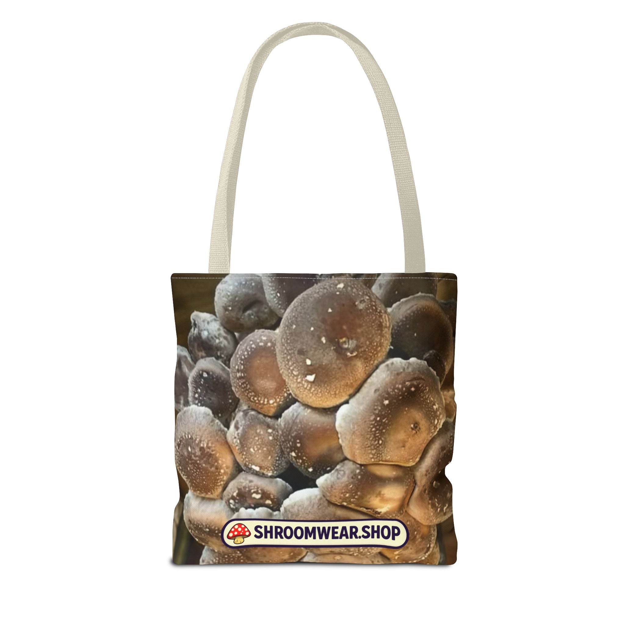 Bag: Mushroom Print Tote Bag-Over-Print Canvas Tote