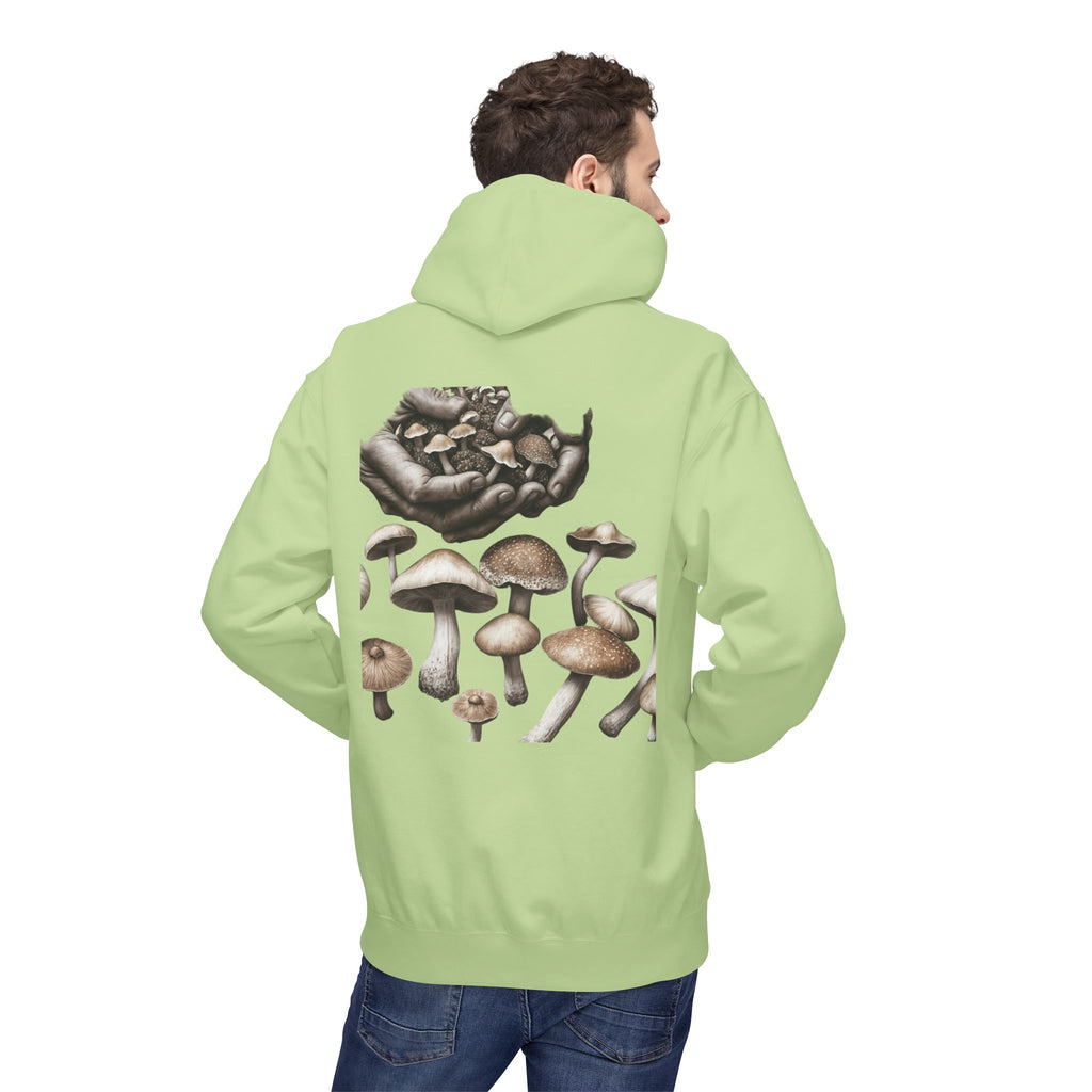 Mushroom Art Hoodie — Botanical Foraging Graphic Pullover