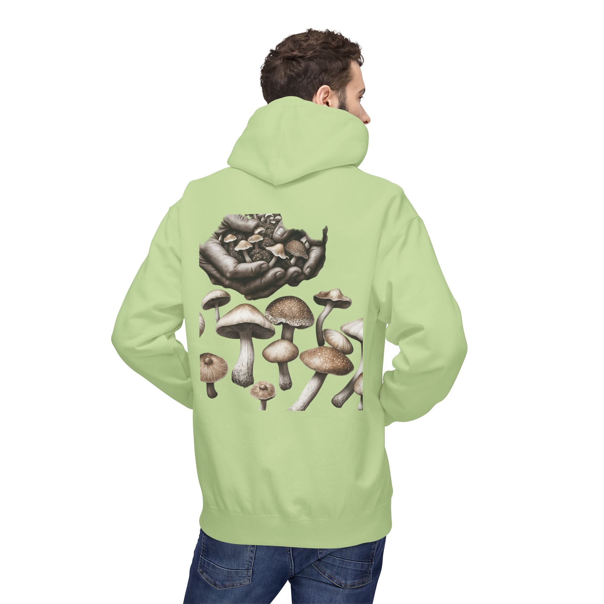 Mushroom Art Hoodie — Botanical Foraging Graphic Pullover