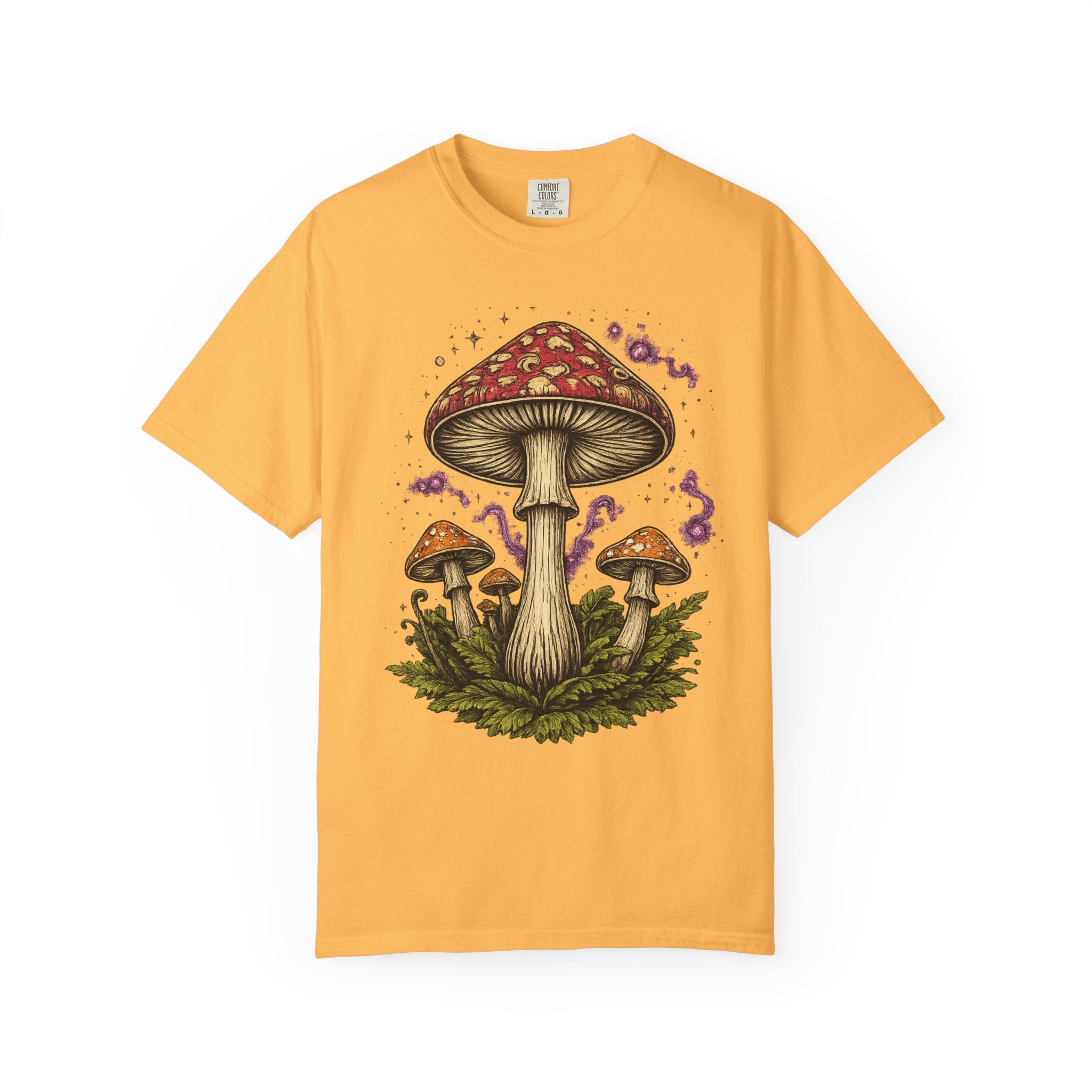 City: Portland Mushroom Graphic T-Shirt — Vintage Forest Amanita Design