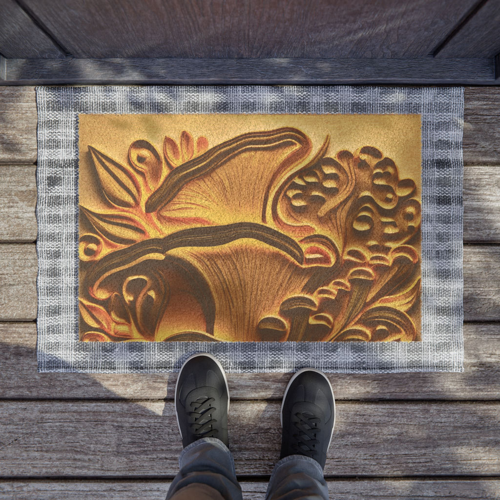 Doormat — Vintage Mushroom in Gold Welcome Mat