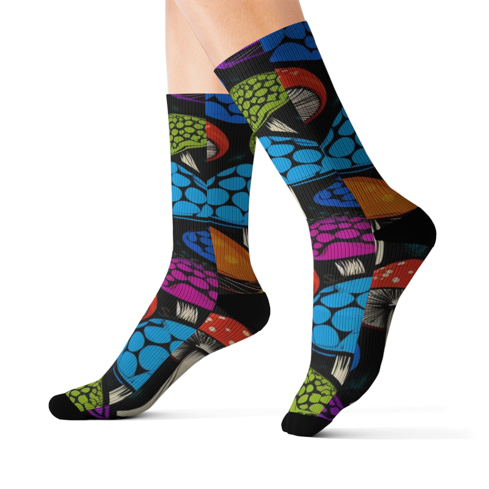 Step Into Shroom Style Funky Fungi Crew Socks