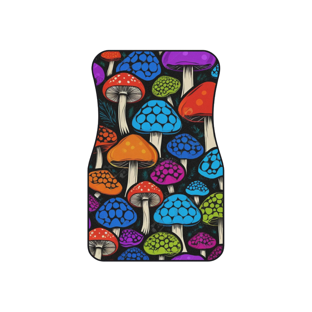 Colorful Mushroom Car Floor Mats (Set of 4) — Vibrant Psychedelic Auto Rugs