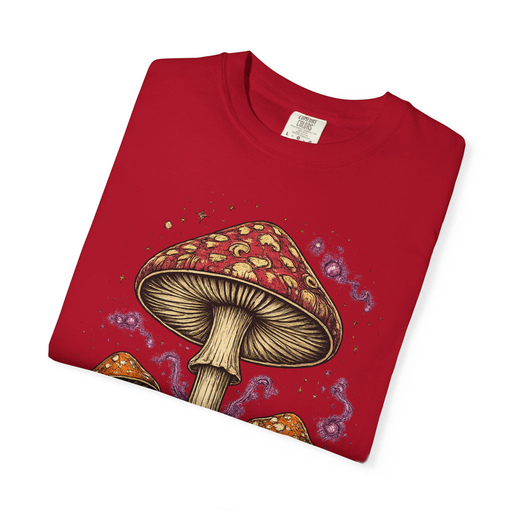 City: Portland Mushroom Graphic T-Shirt — Vintage Forest Amanita Design