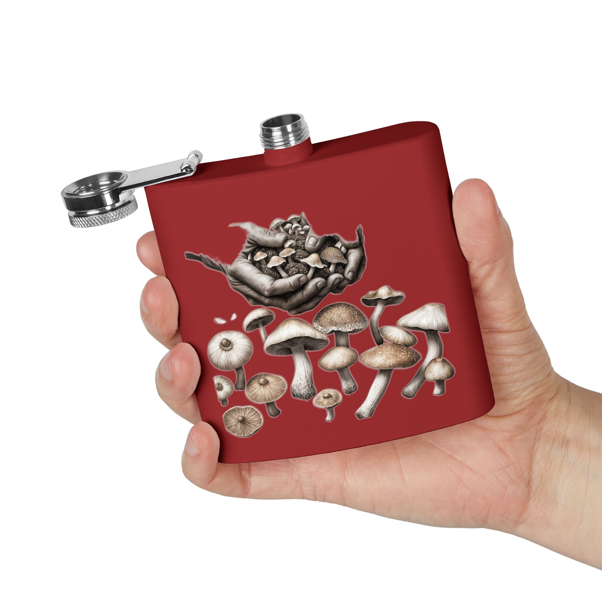 Hands of the Harvest Flask – Hold the Magic of Nature Stainless Steel Flask, 6oz