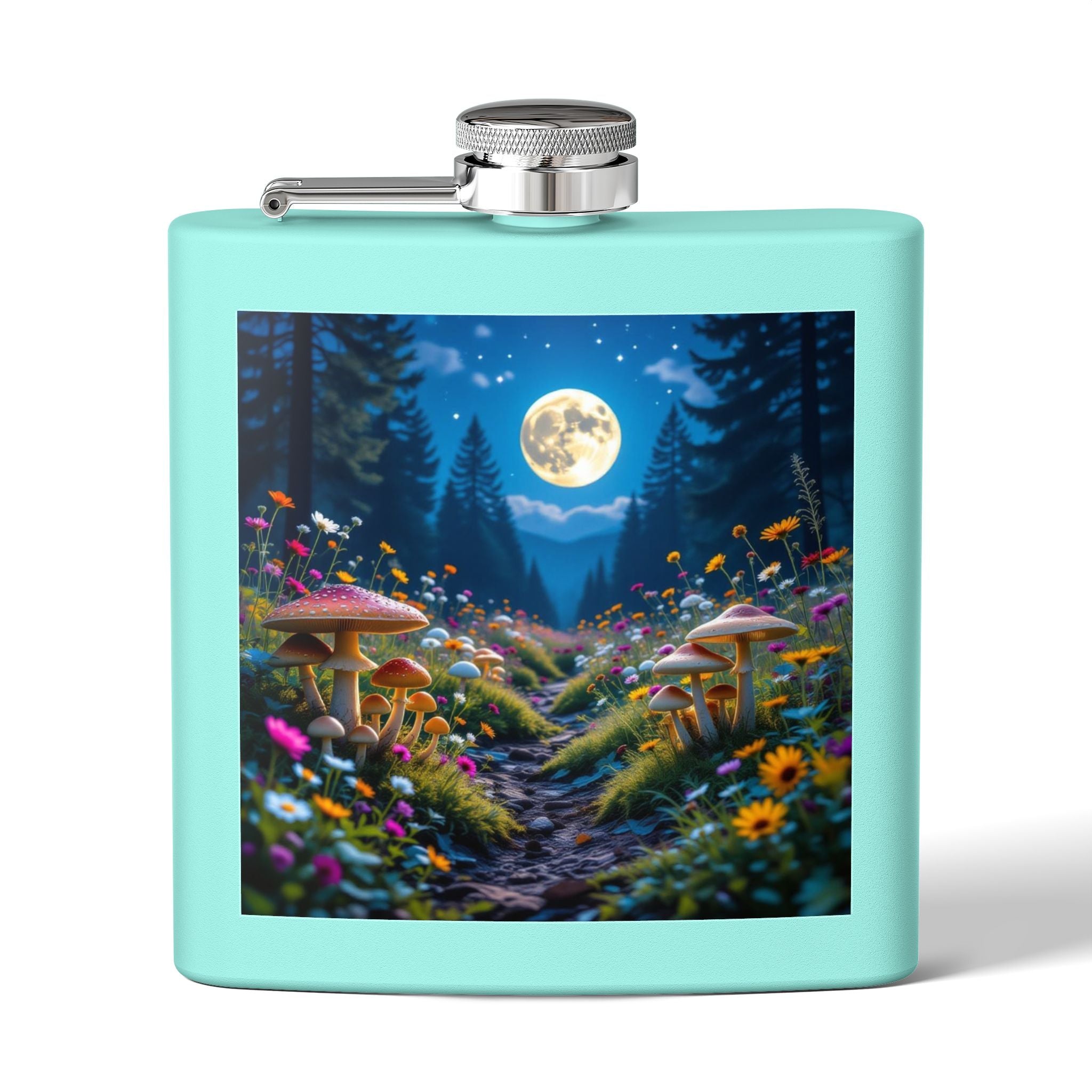Moonlit Grove Stainless Steel Flask – Sip with a Side of Magic