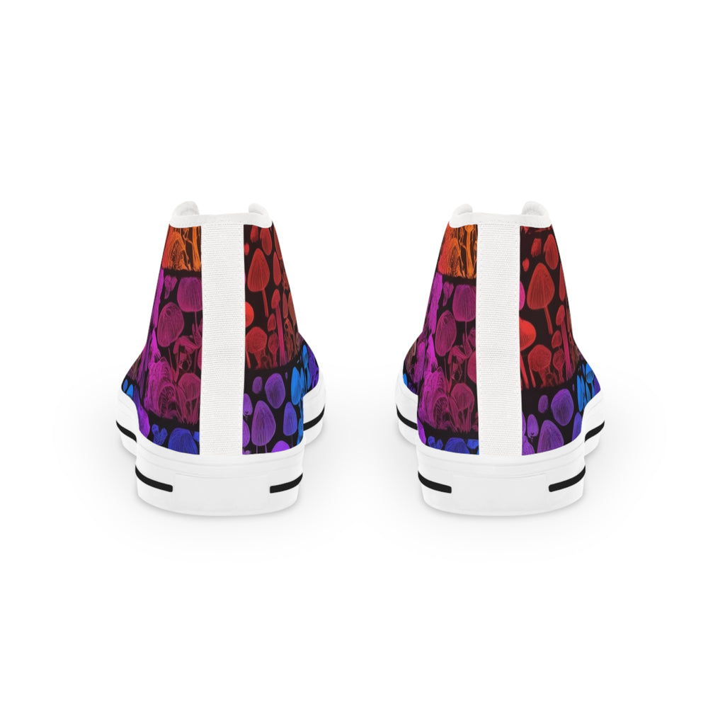 High Top Sneakers — Vibrant Floral Gradient Canvas Shoes