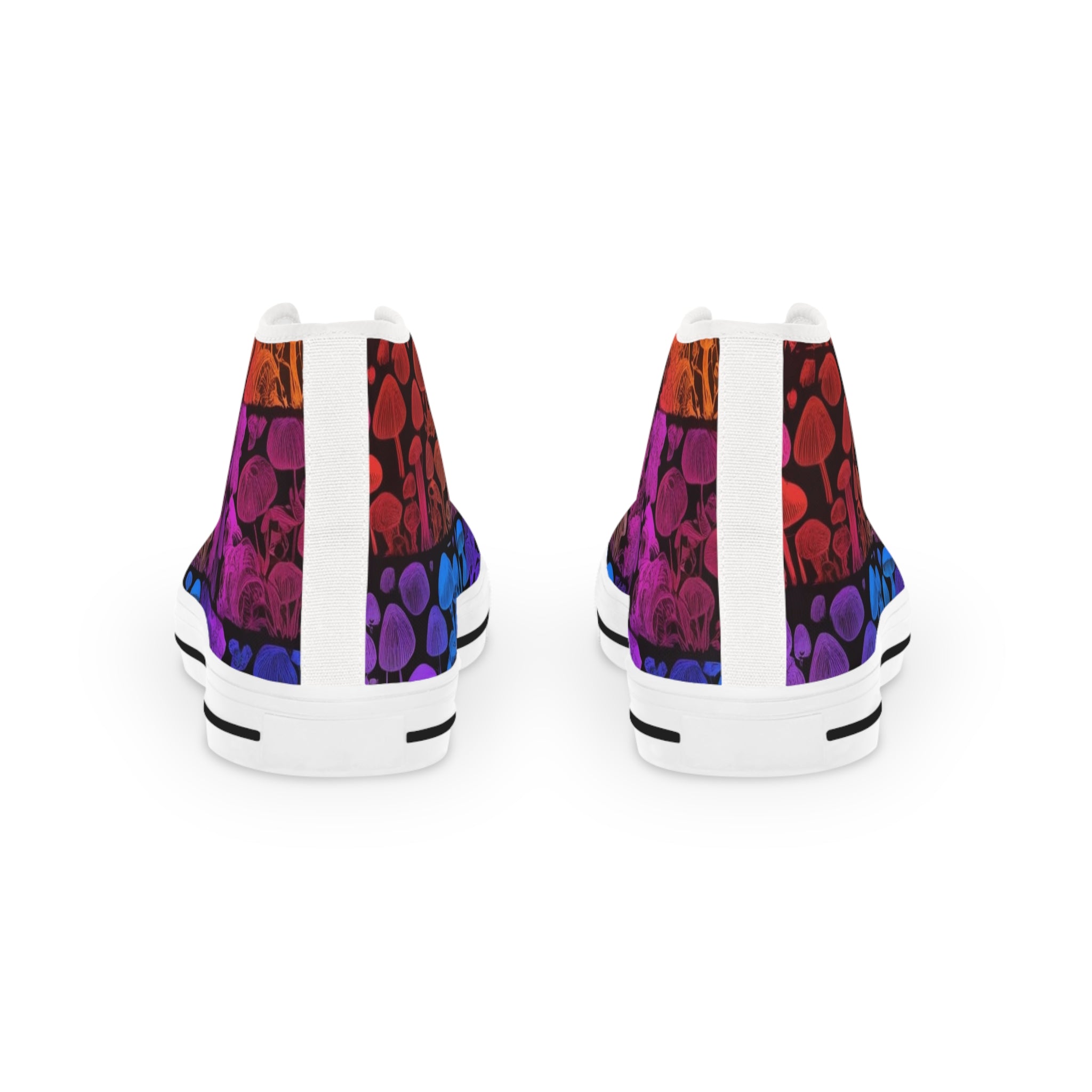 High Top Sneakers — Vibrant Floral Gradient Canvas Shoes
