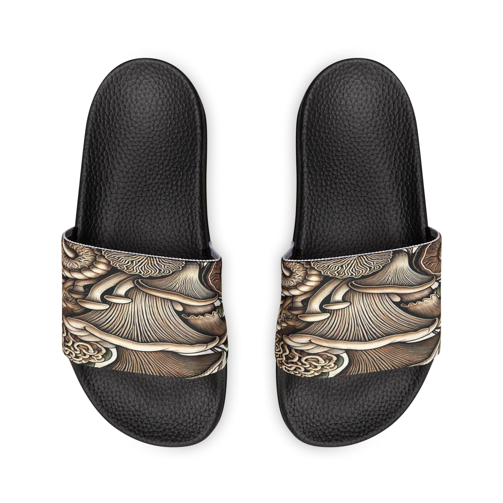 Mushroom Art Slide Sandals — Removable Strap Men's Slides