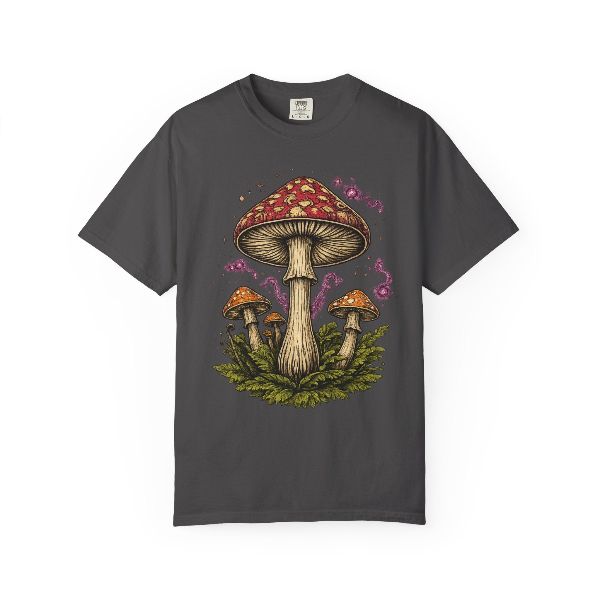 City: Portland Mushroom Graphic T-Shirt — Vintage Forest Amanita Design