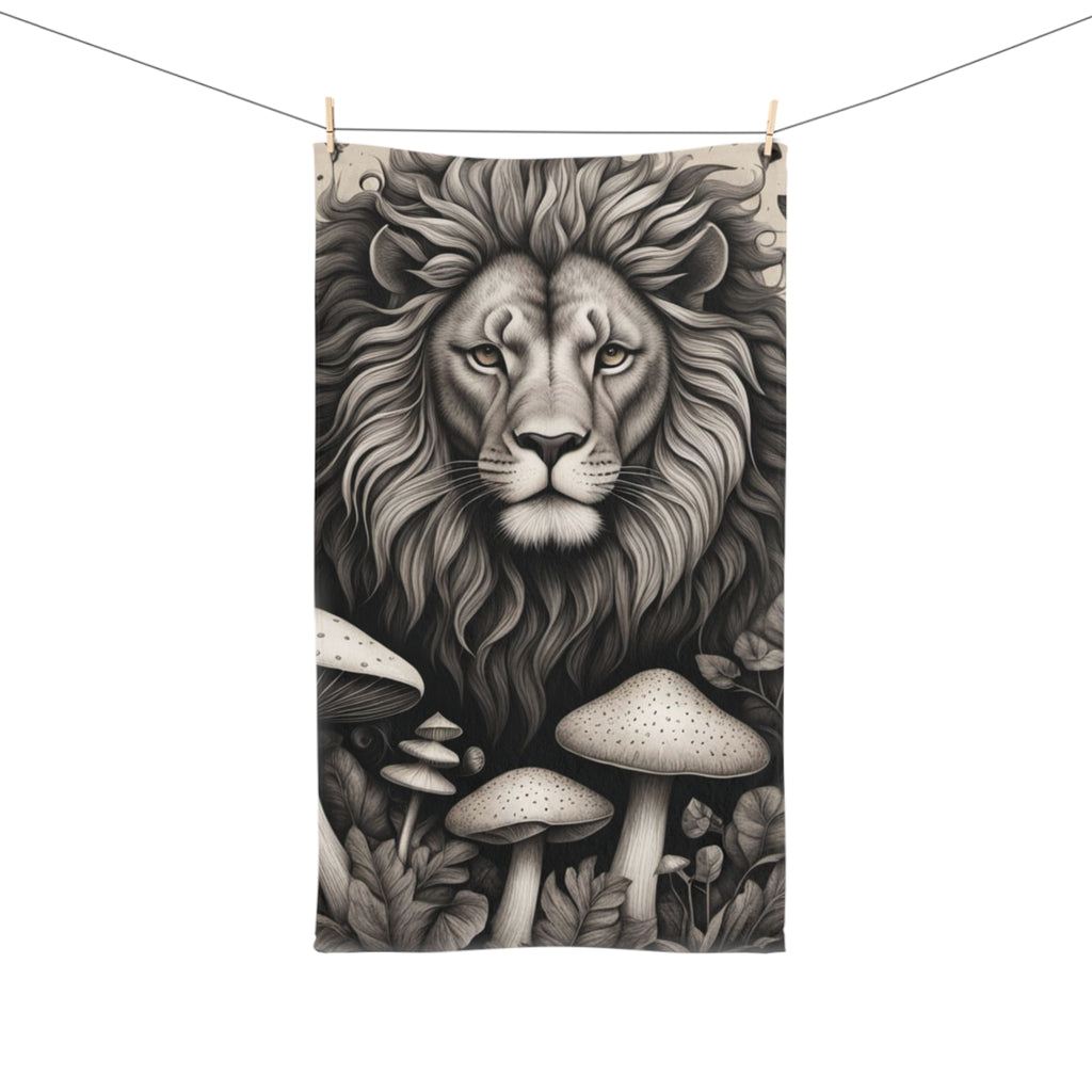 Roar Root Rise Hand Towel “Lionheart & Mycelium”