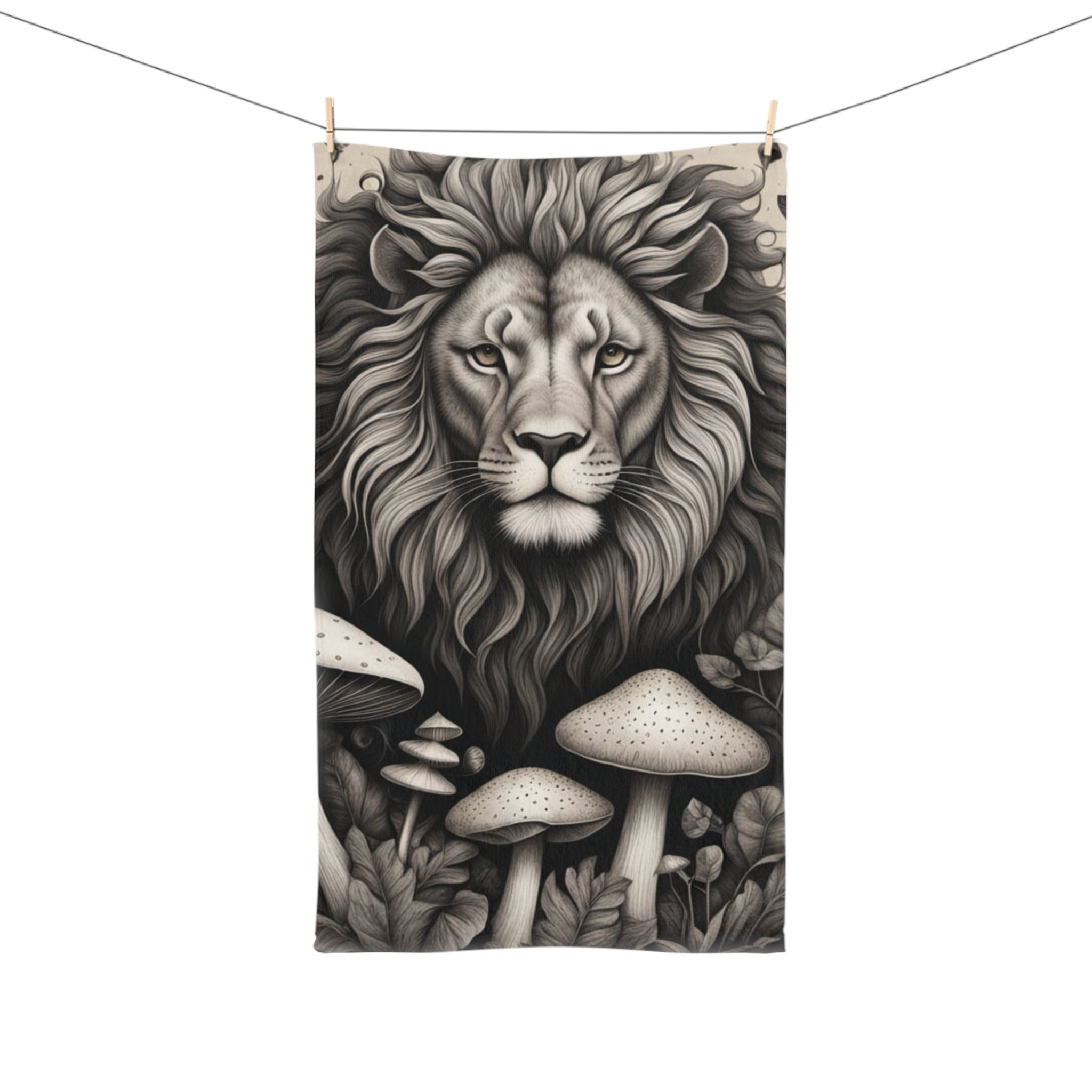 Roar Root Rise Hand Towel “Lionheart & Mycelium”