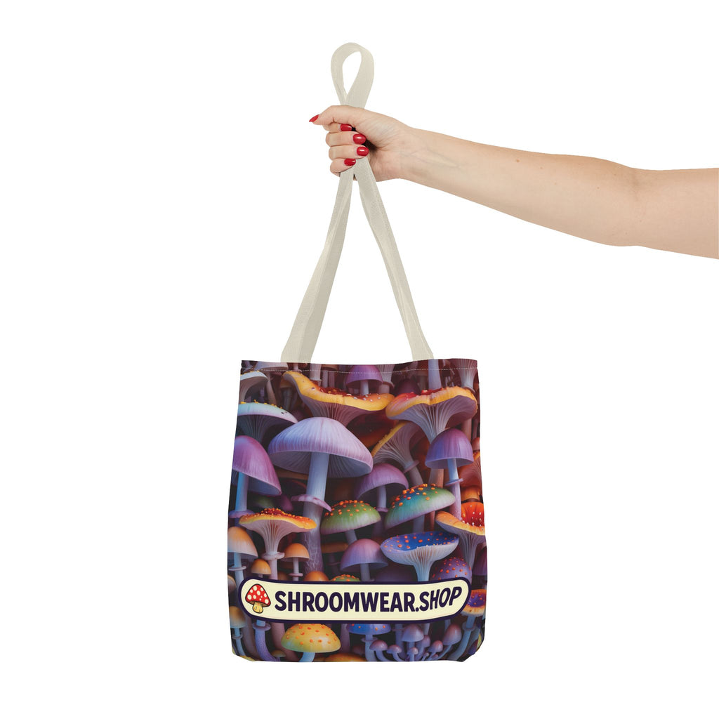 Tote Bag: Psychedelic Mushroom Tote Bag — Colorful Shroom Print Tote