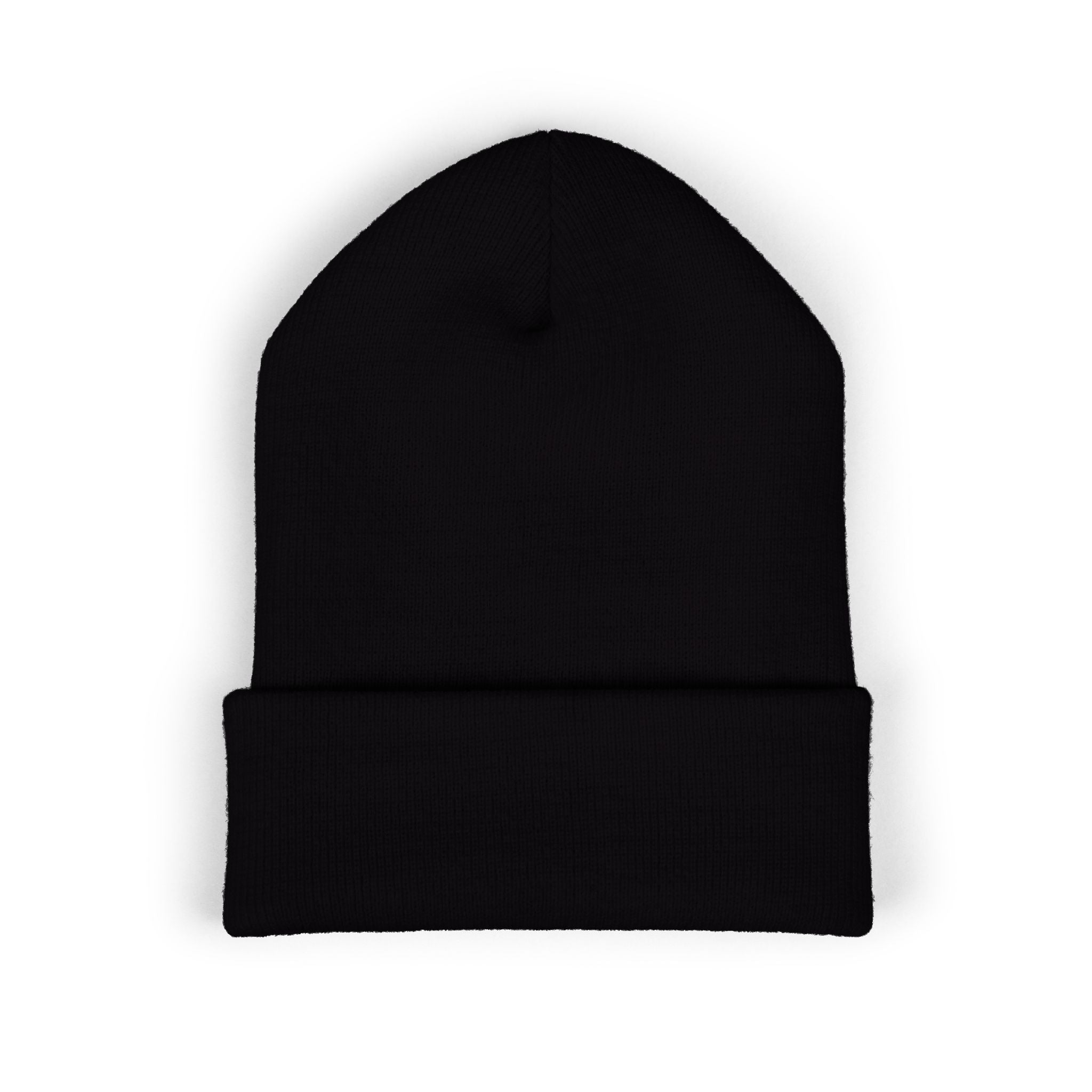 Beanie: Embroidered Colorful Mushroom Beanie — Cute Cuffed Knit Hat