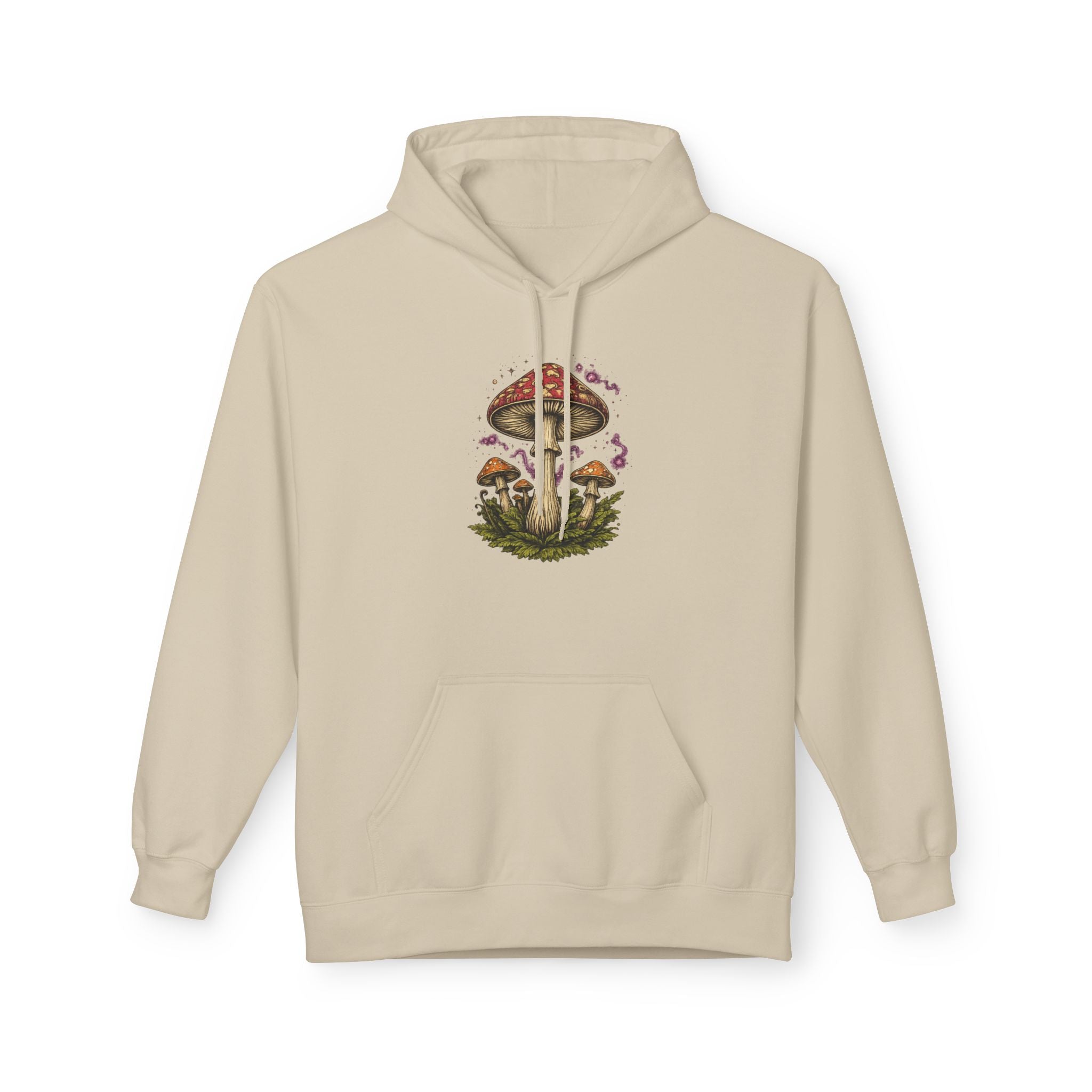 Mushroom Art Hoodie — Botanical Foraging Graphic Pullover