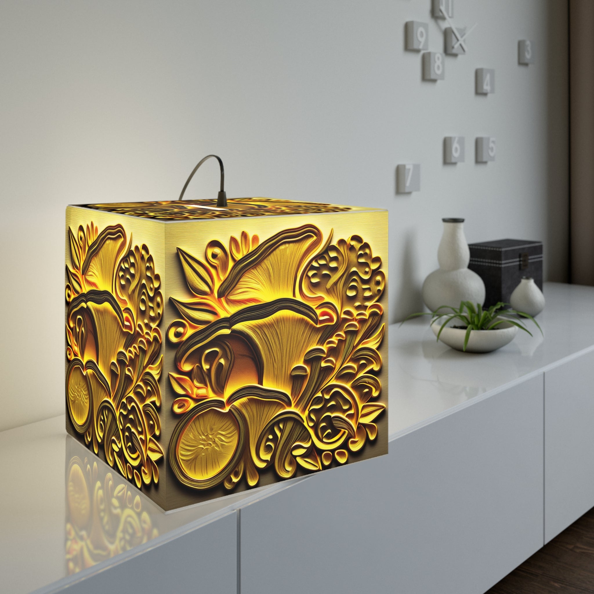The Light Cube Lamp Golden Shroom Custom Design