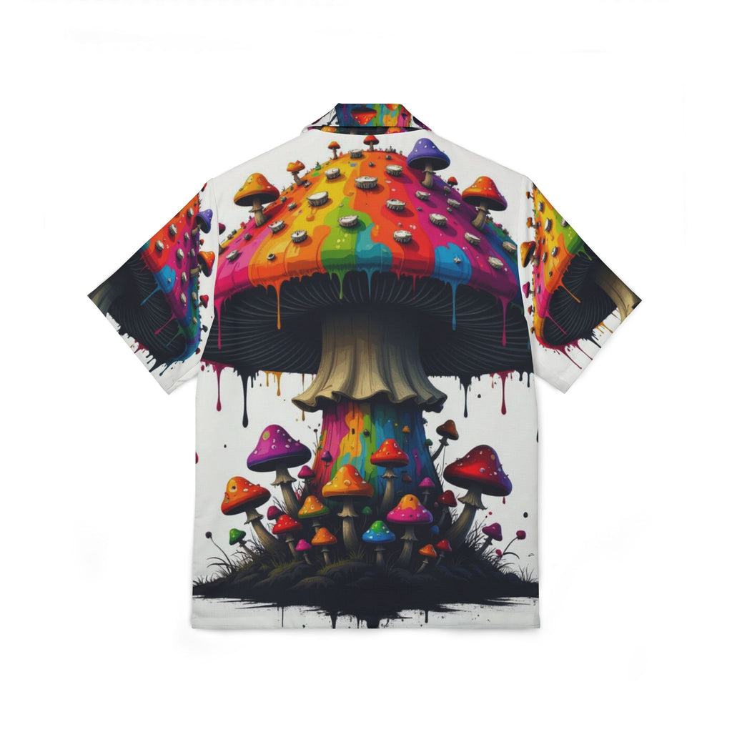 Camisa hawaiana de hongos psicodélicos — Camisa de campamento colorida y psicodélica