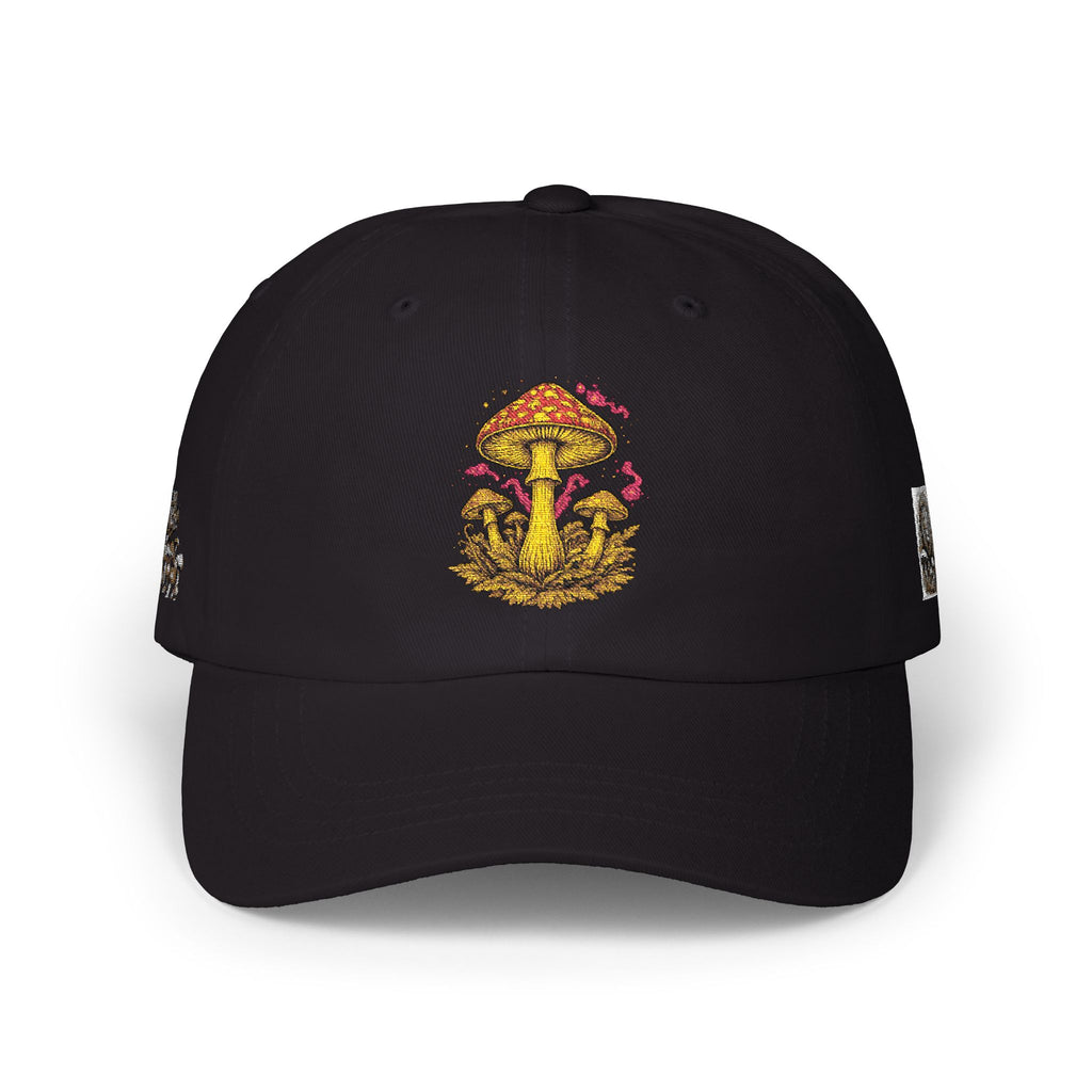 Gorra Papá con Agrupación de Setas — Gorra de Béisbol Bordada Naturaleza Psicodélica