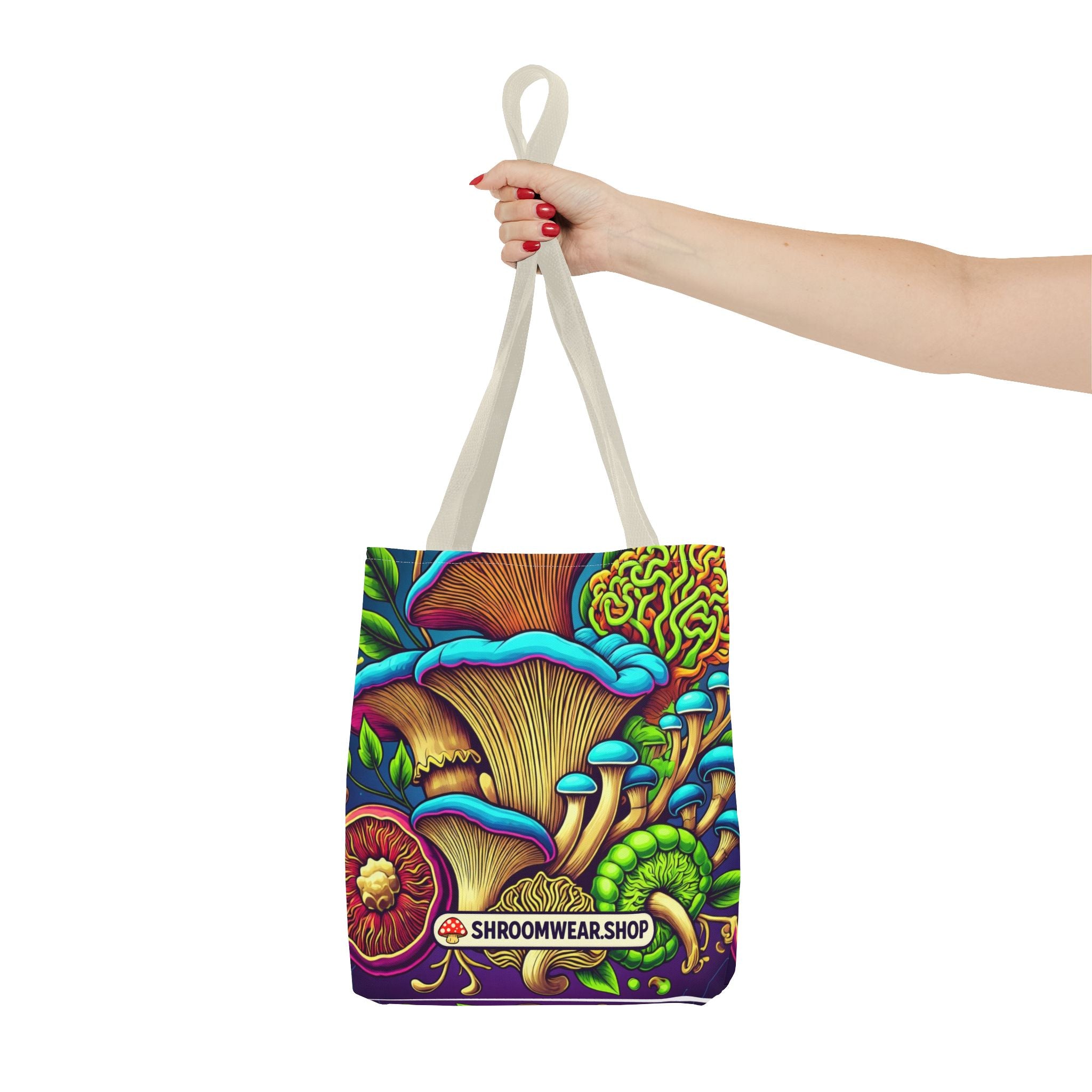 Bag: Mushroom Art Tote Bag – Psychedelic Fungi All-Over Print Eco Tote