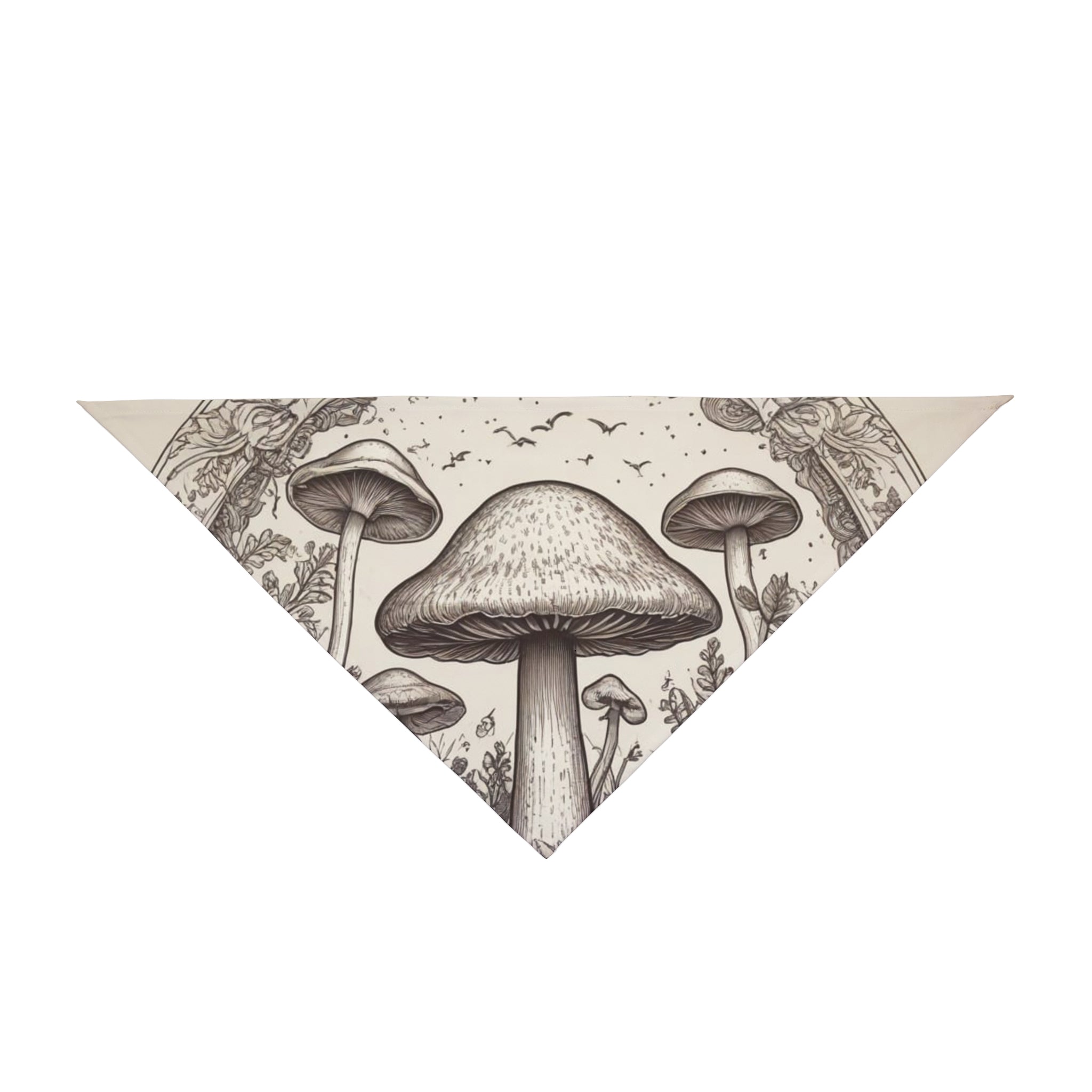 Whispers of the Wild Mushroom Bandana Earthy. Elegant Enchanted