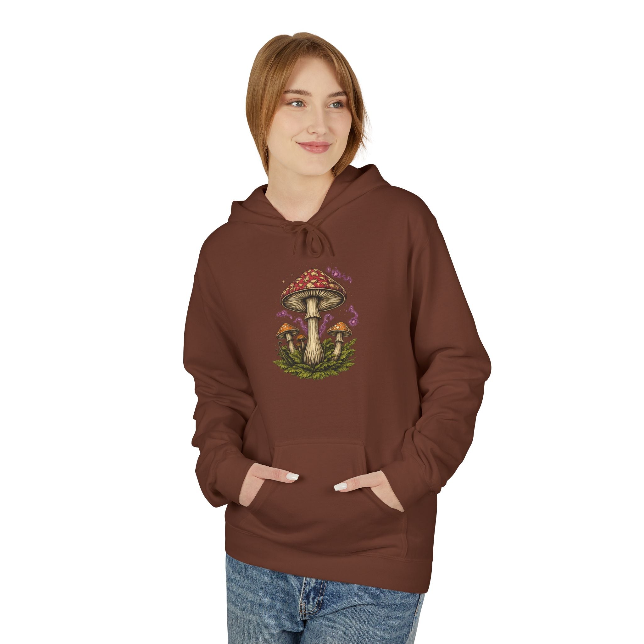 Mushroom Art Hoodie — Botanical Foraging Graphic Pullover