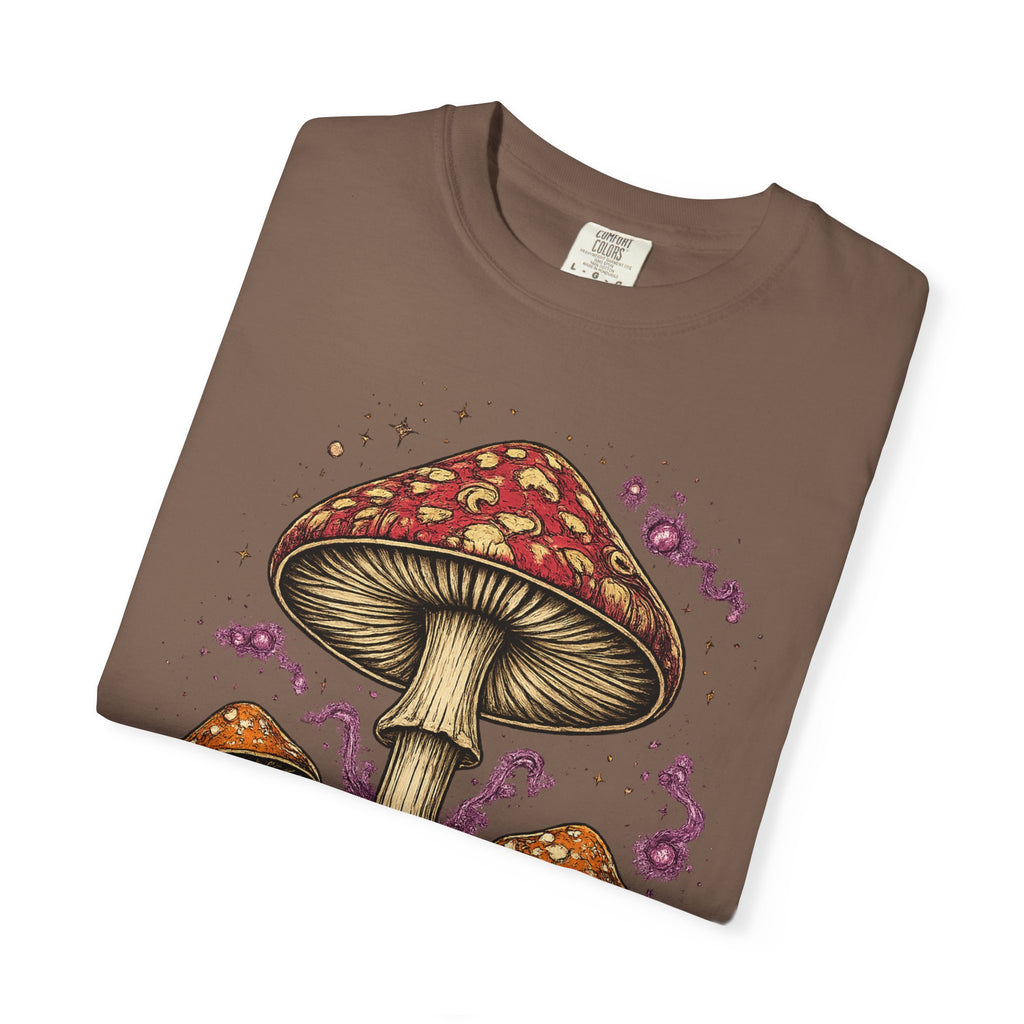 City: Portland Mushroom Graphic T-Shirt — Vintage Forest Amanita Design