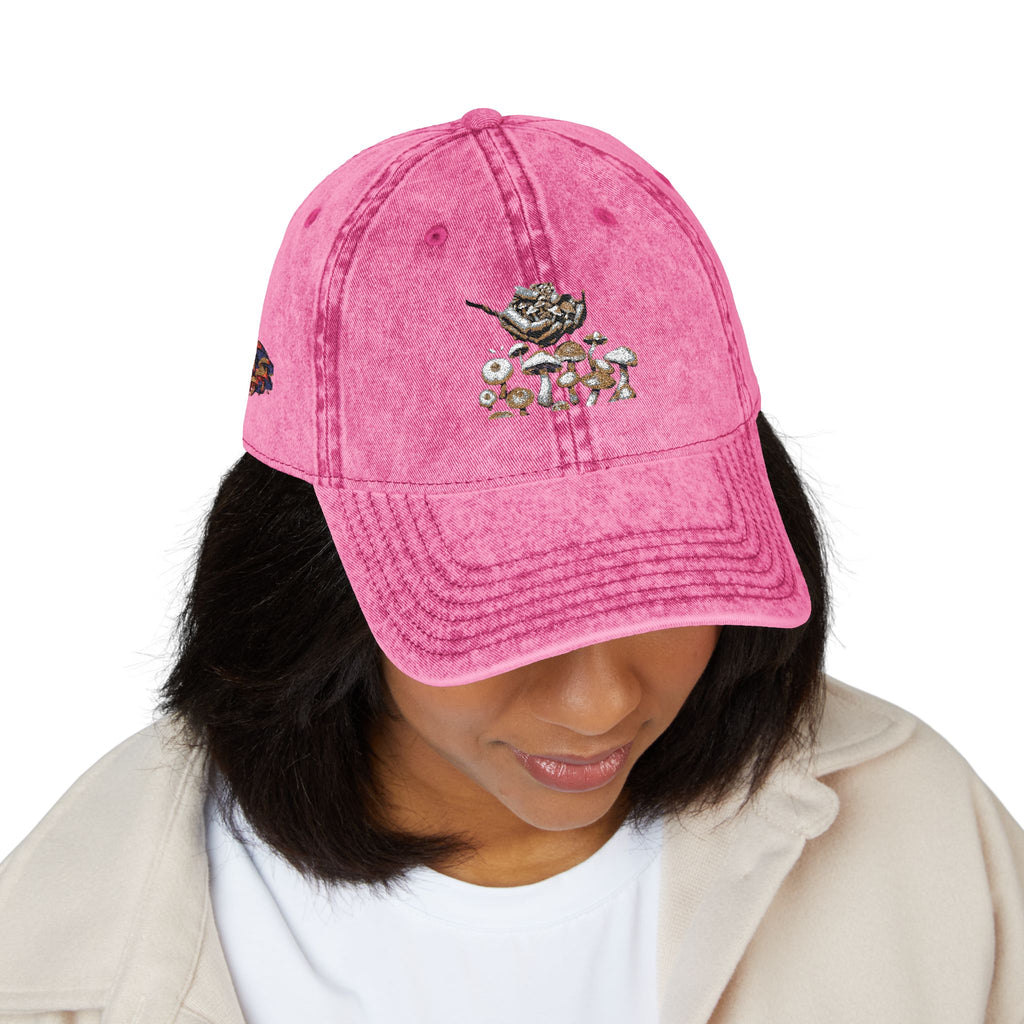 Gorra Floral Bordada Vintage — Gorra Retro Roja de Papá