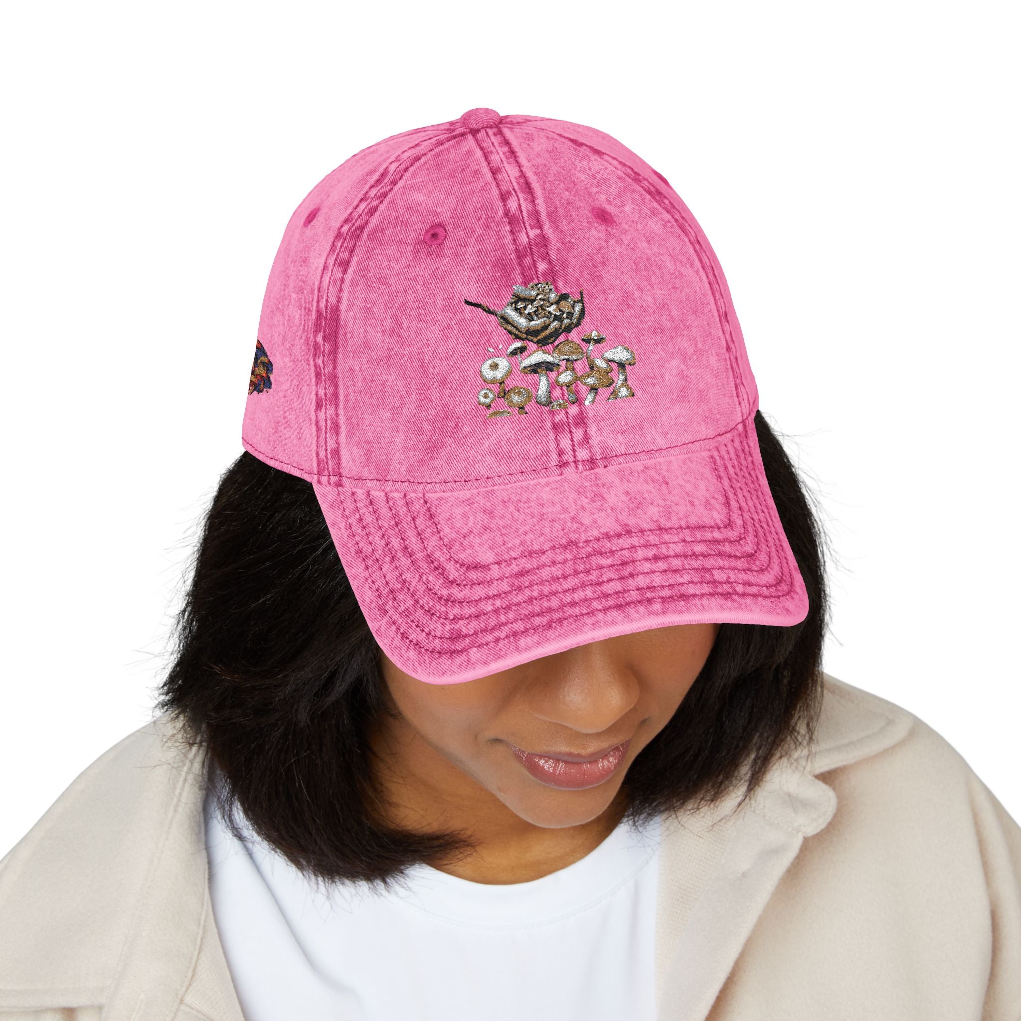 Vintage Embroidered Floral Cap — Retro Red Dad Hat