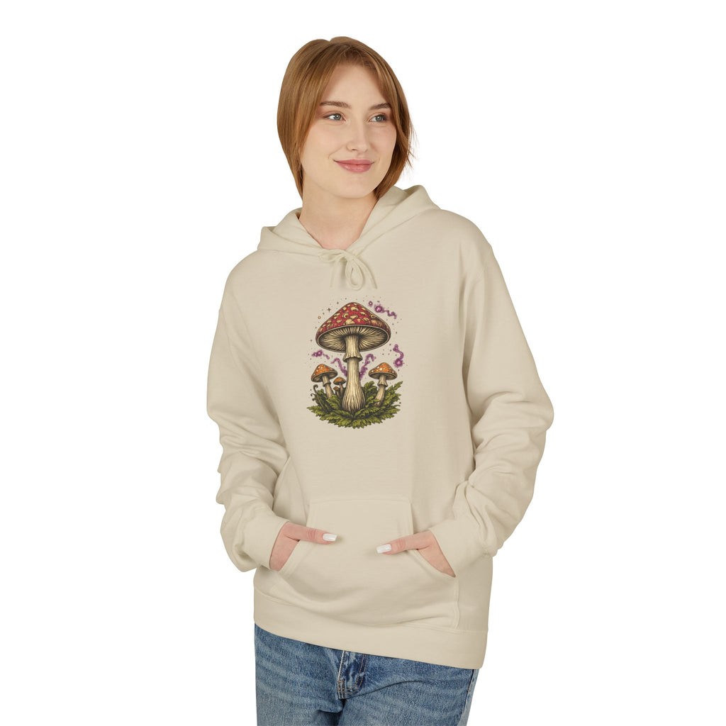 Mushroom Art Hoodie — Botanical Foraging Graphic Pullover